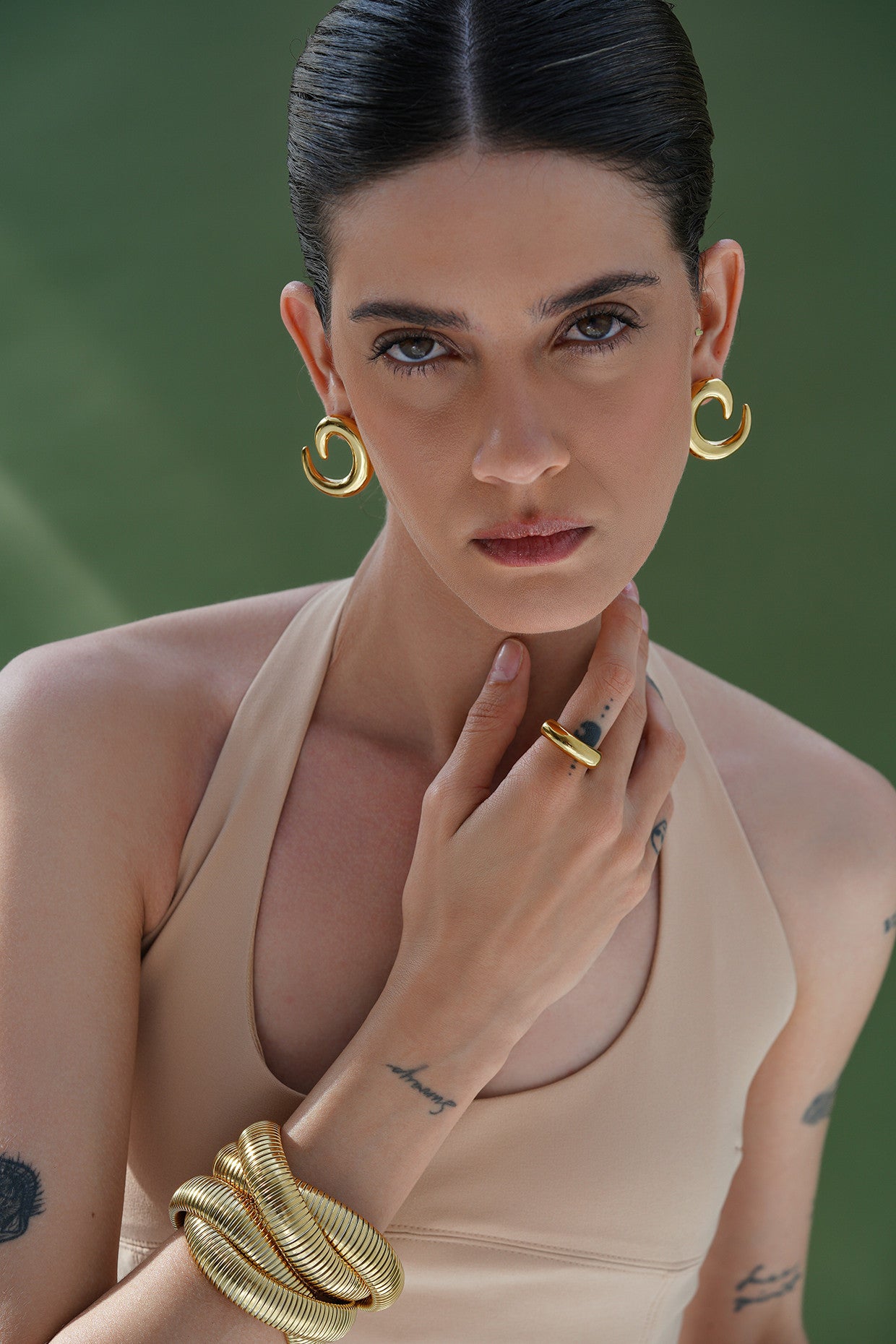 Stroke Earrings 18k Gold Plated