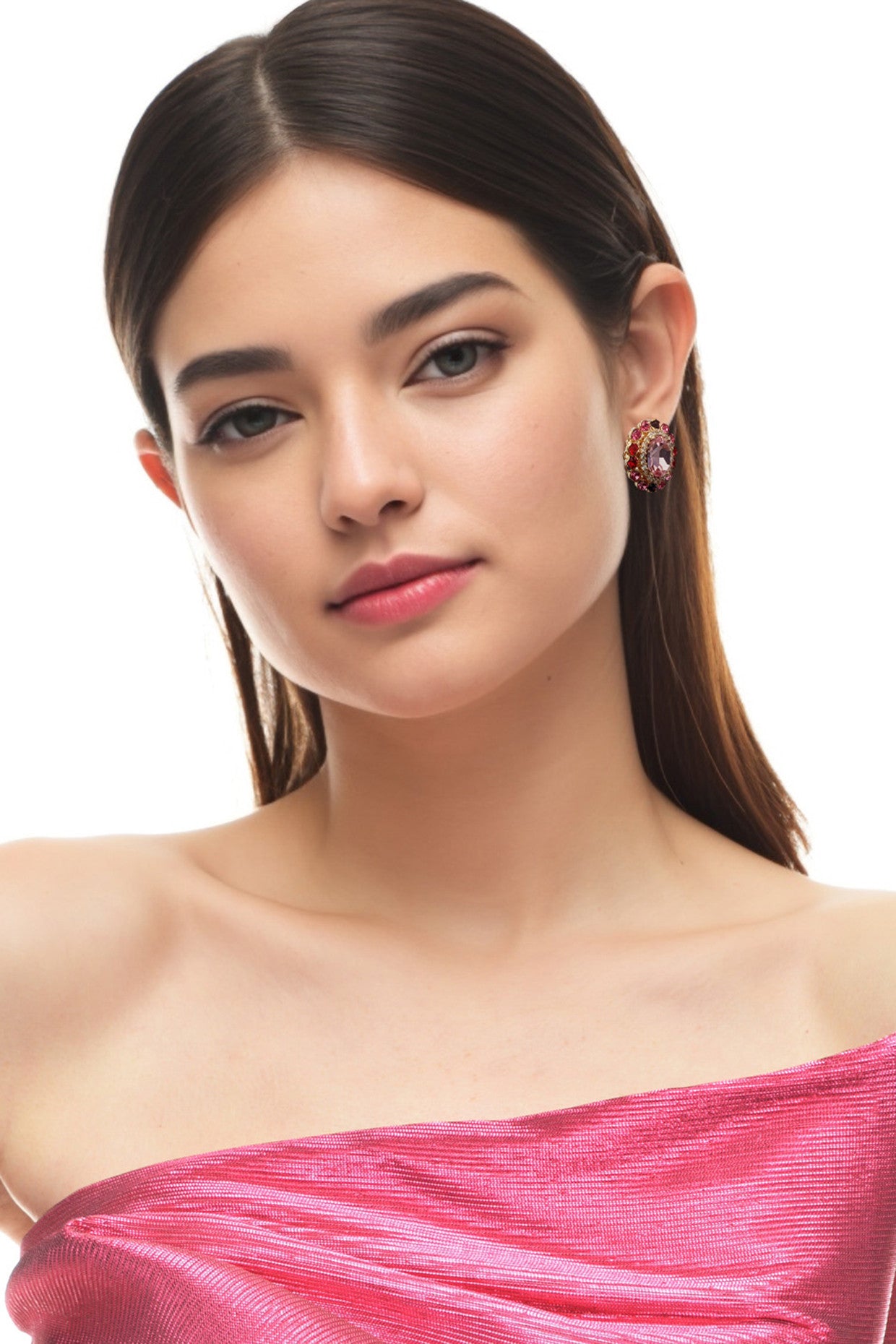 Stud with Clip Oval Earrings