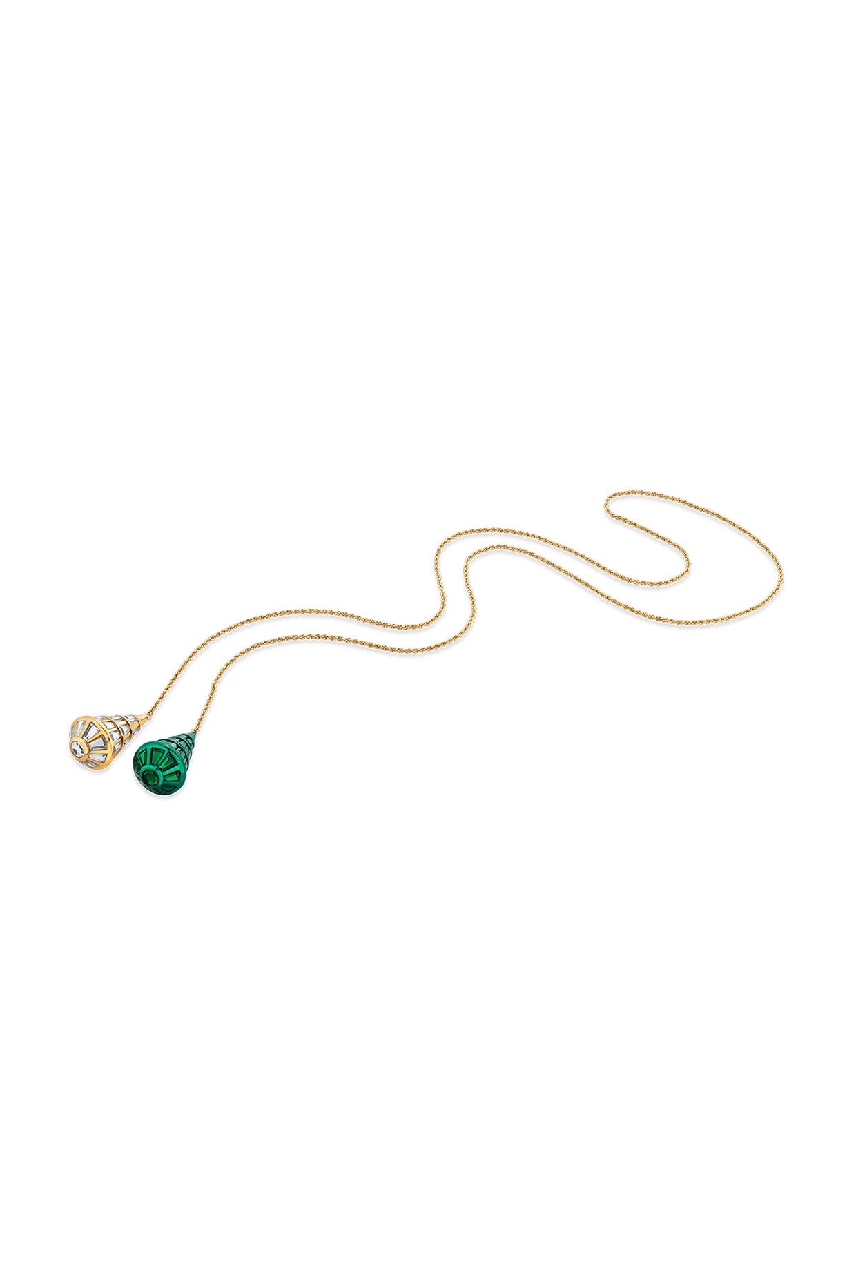 Sultana Green Mirror Necklace