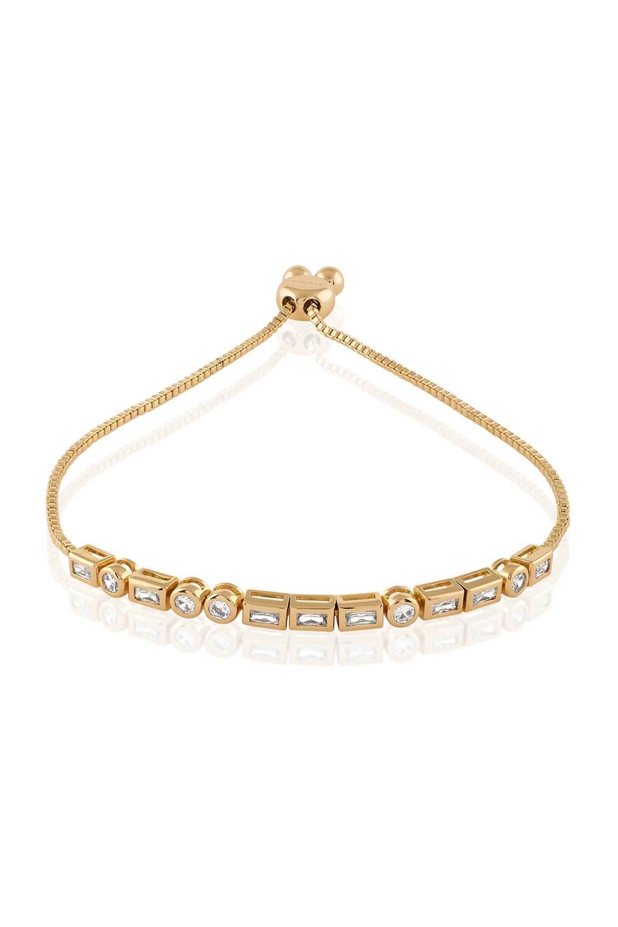 Summer Crystal Bolo Bracelet In 18Kt Gold Plated