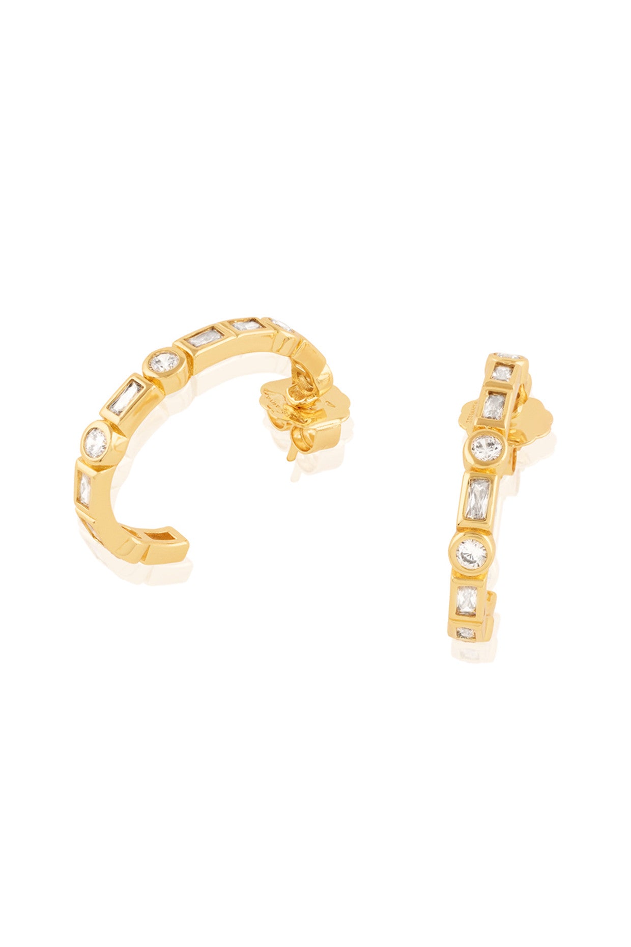 Summer Crystal Hoops In 18Kt Gold Plated