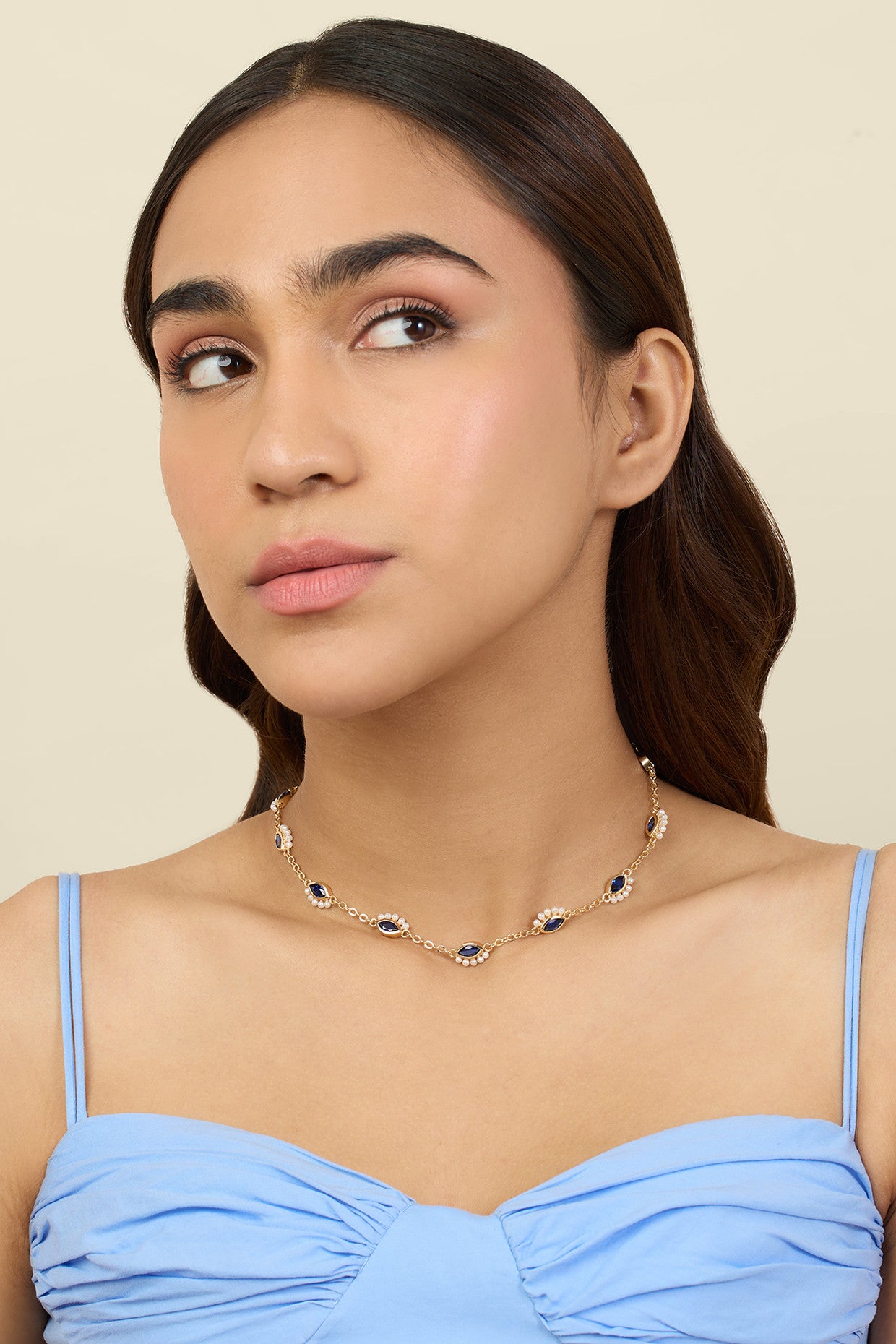 Summer Eyes Choker Necklace In 18Kt Gold Plated
