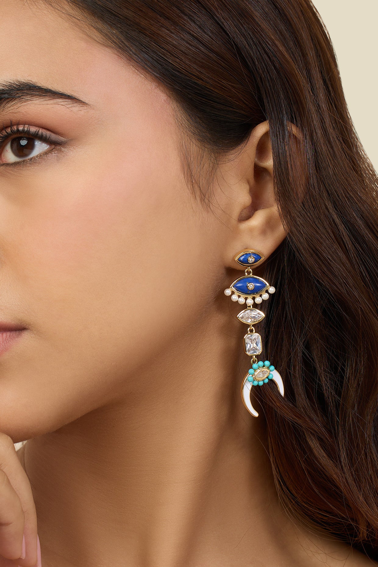 Summer Eyes Danglers In 18Kt Gold Plated