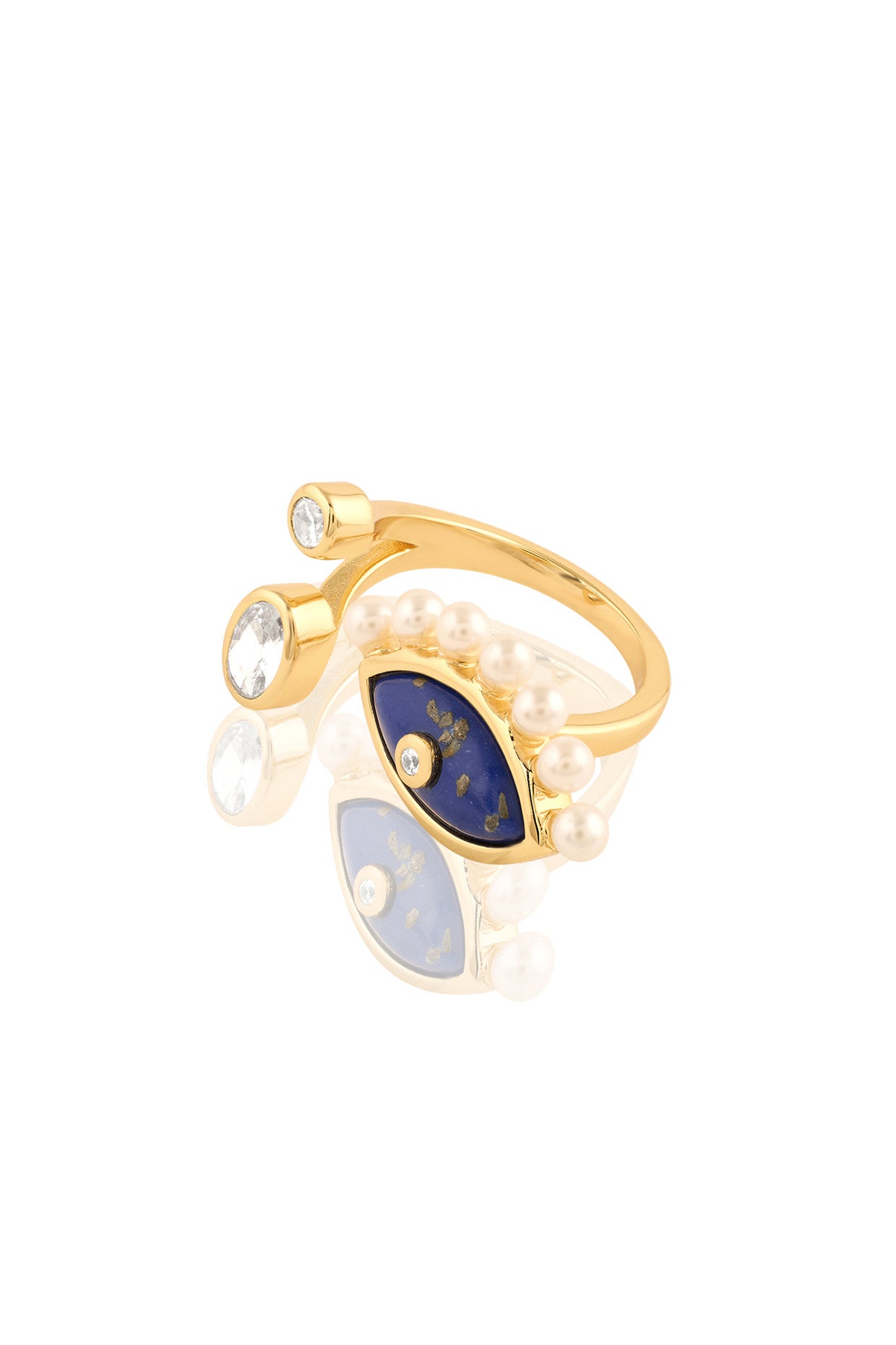 Summer Eyes Two-Head Ring In 18Kt Gold Plated