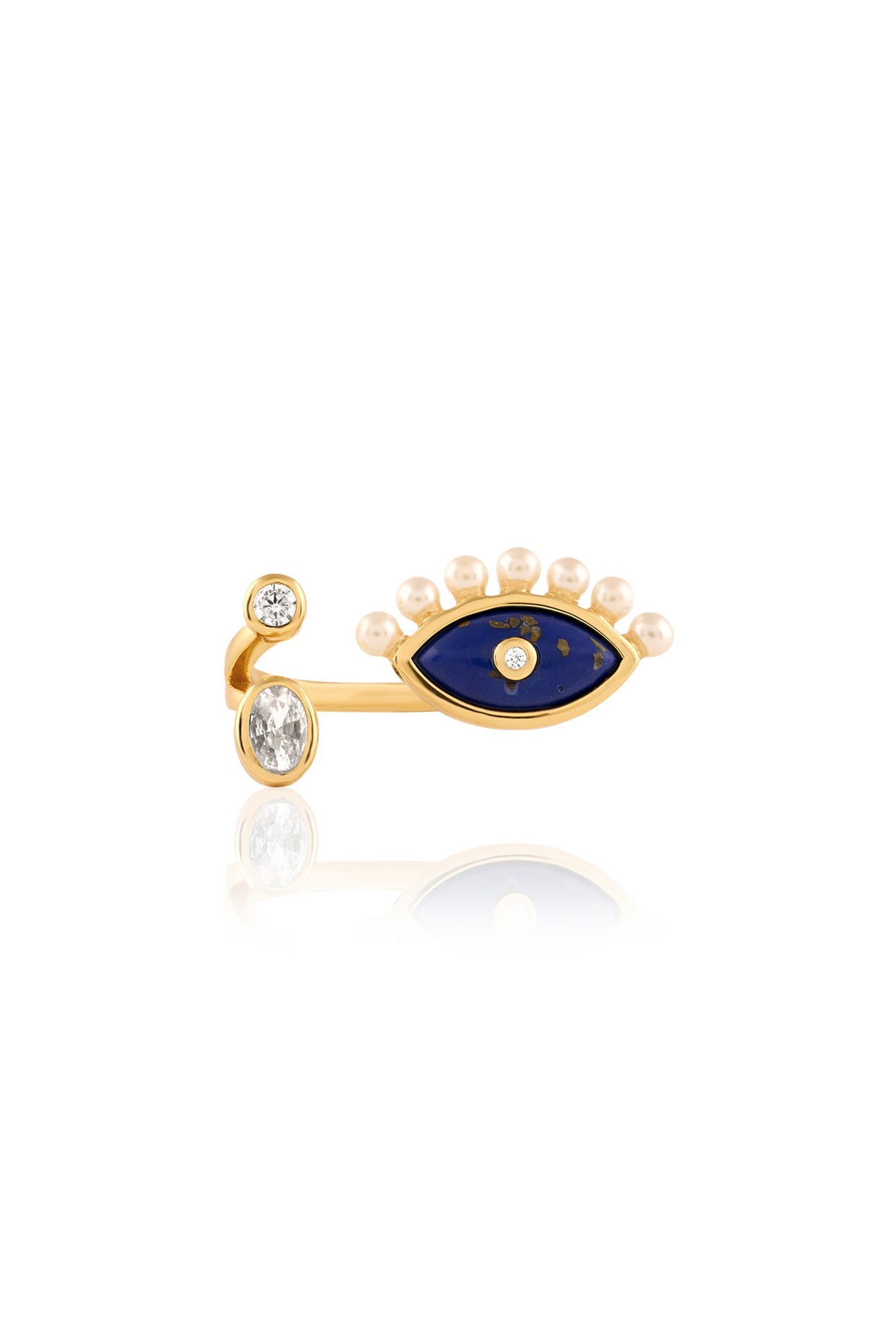 Summer Eyes Two-Head Ring In 18Kt Gold Plated
