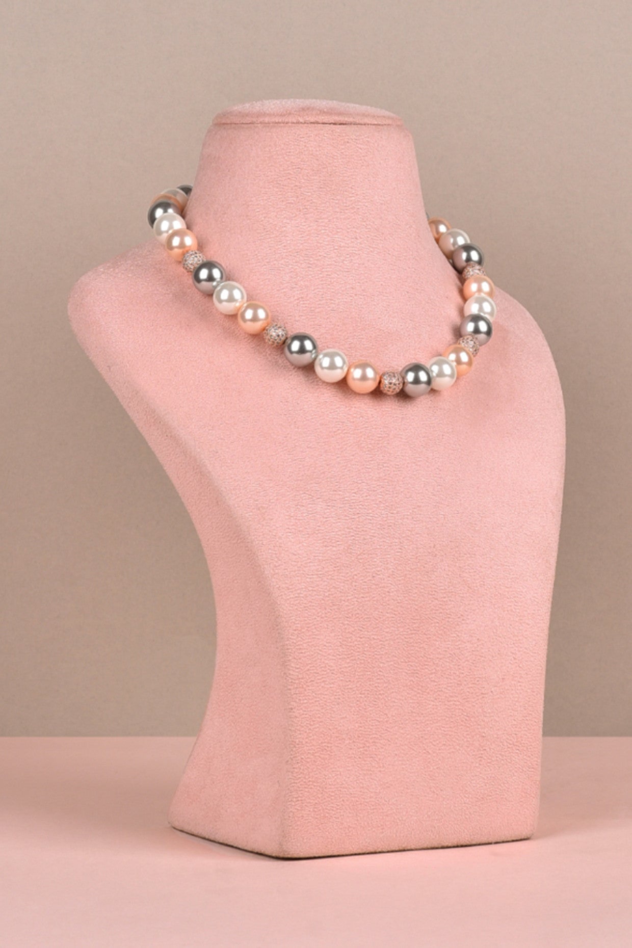 Swarovski Single Necklace- Orange, Silver & White