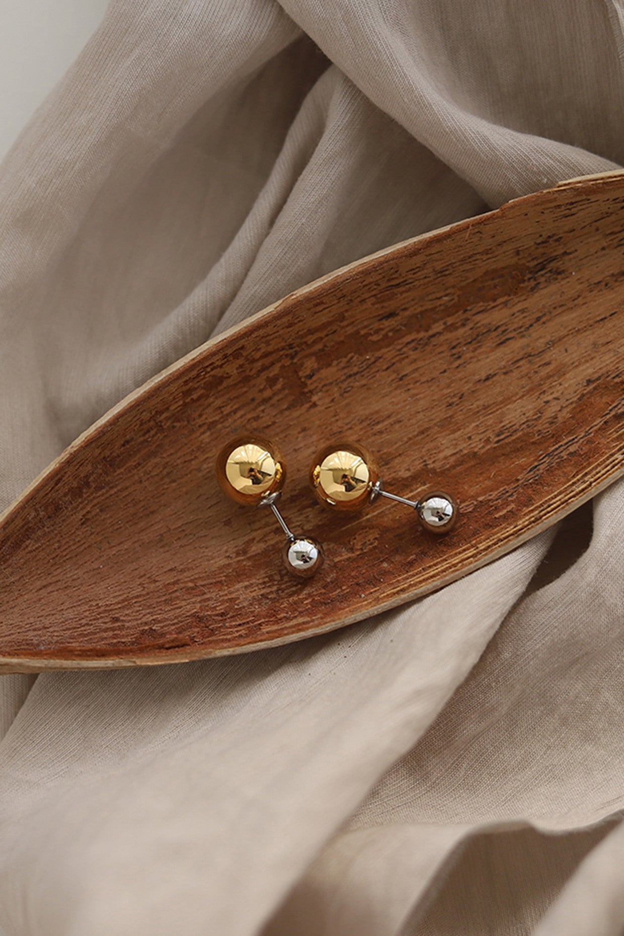 Two-Tone Dual Tone Ball Earrings