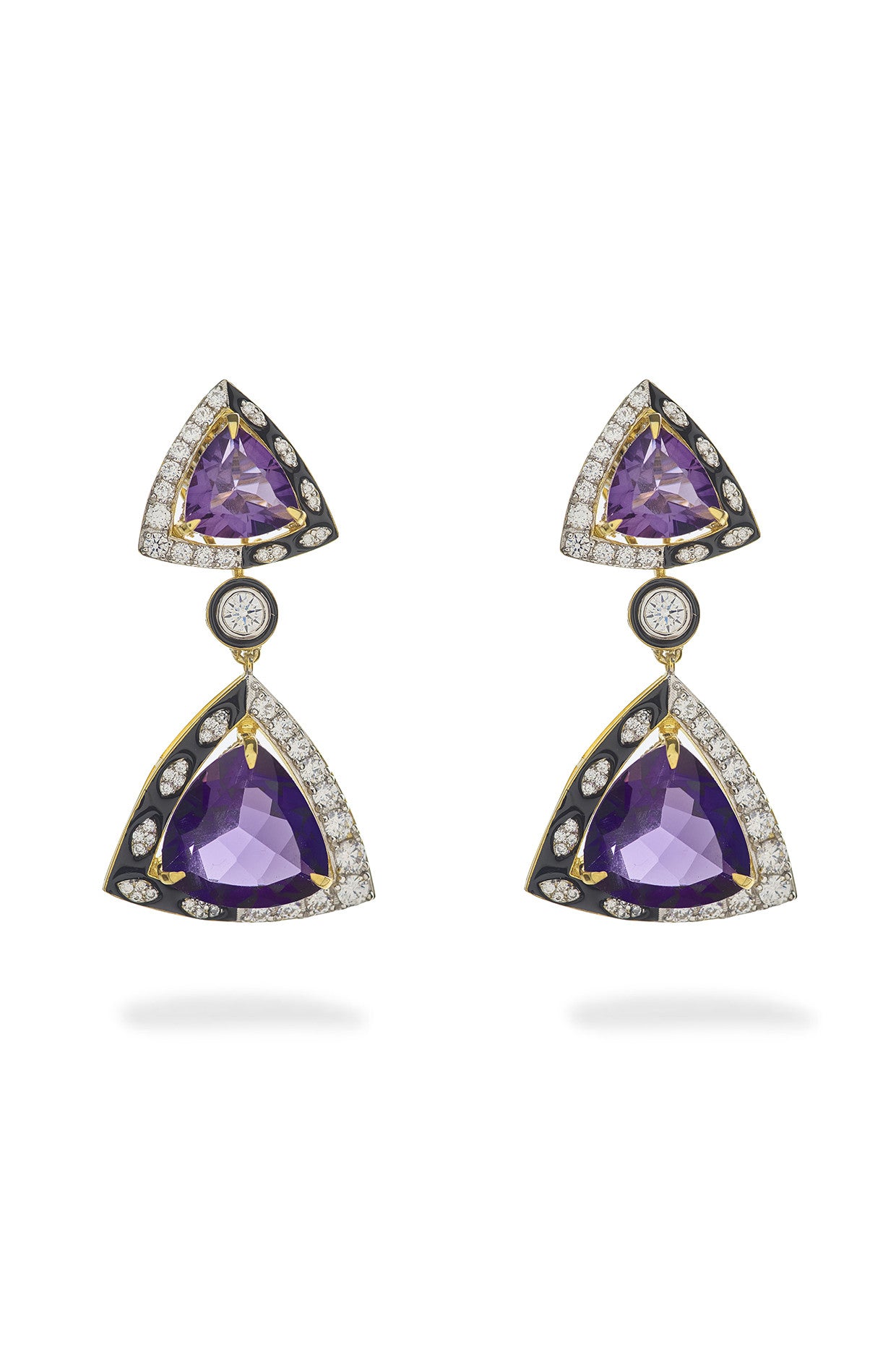 Trillium Earrings Amethyst in Sterling Silver