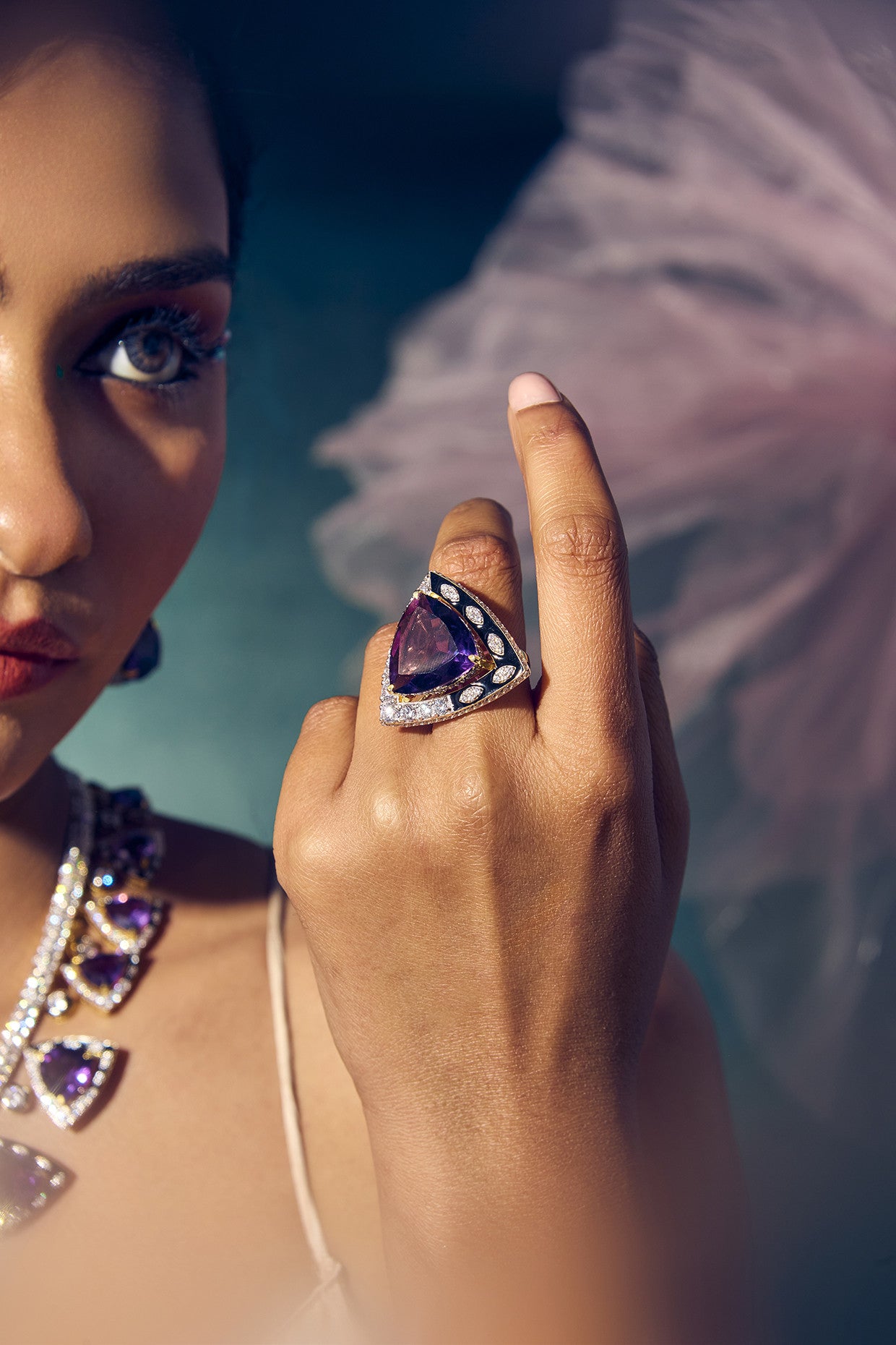 Trillium Ring Amethyst in Sterling Silver