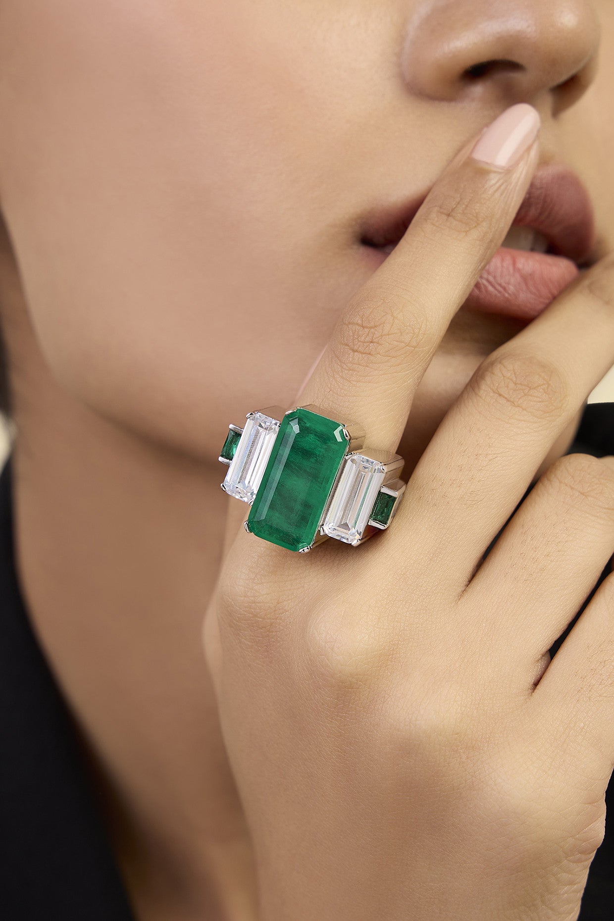 Triple Baguettes Statement Ring