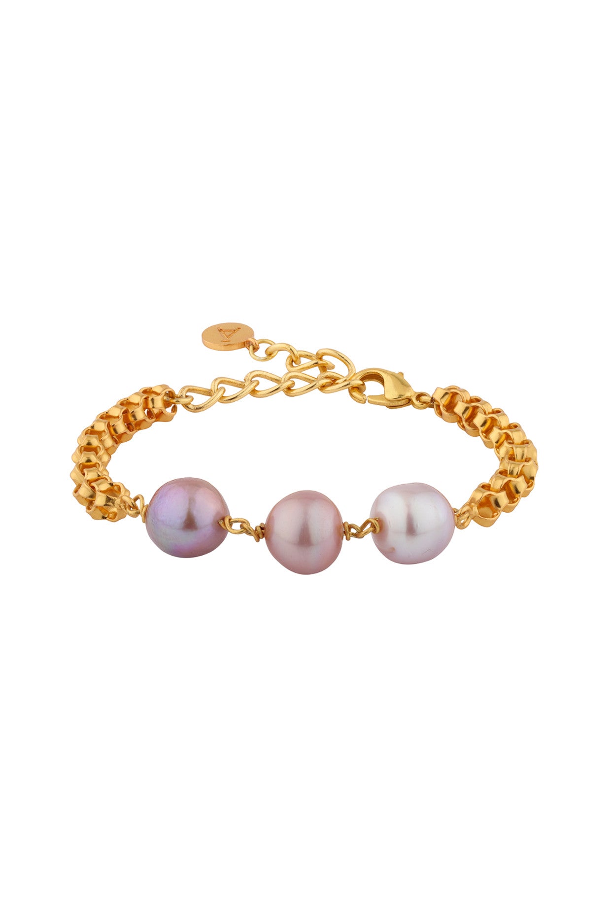 Triplet Pearl Bracelet 22Kt Gold-Plated