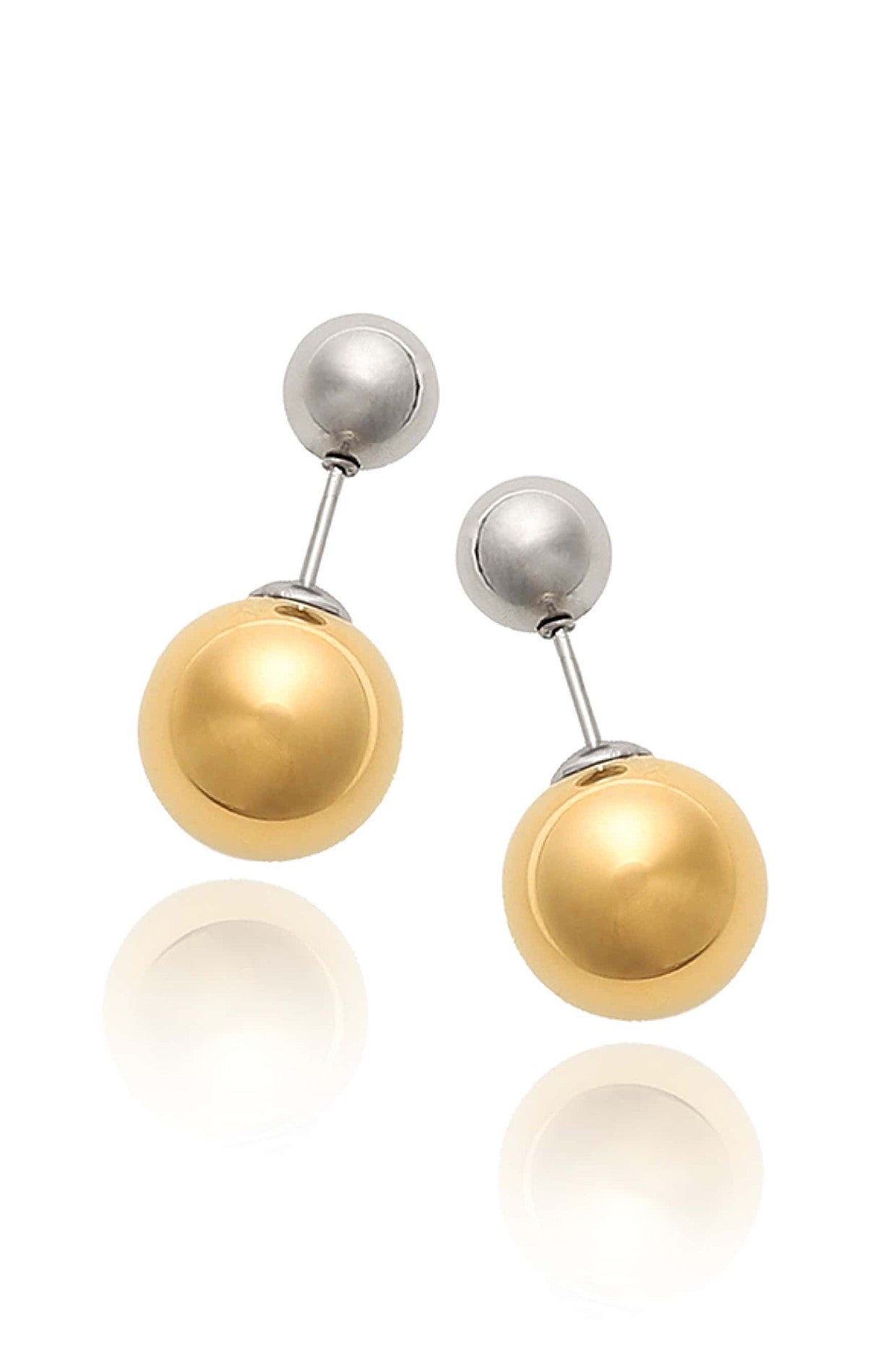 Two-Tone Dual Tone Ball Earrings