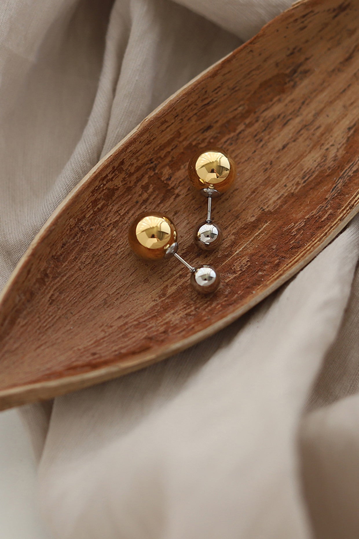 Two-Tone Dual Tone Ball Earrings