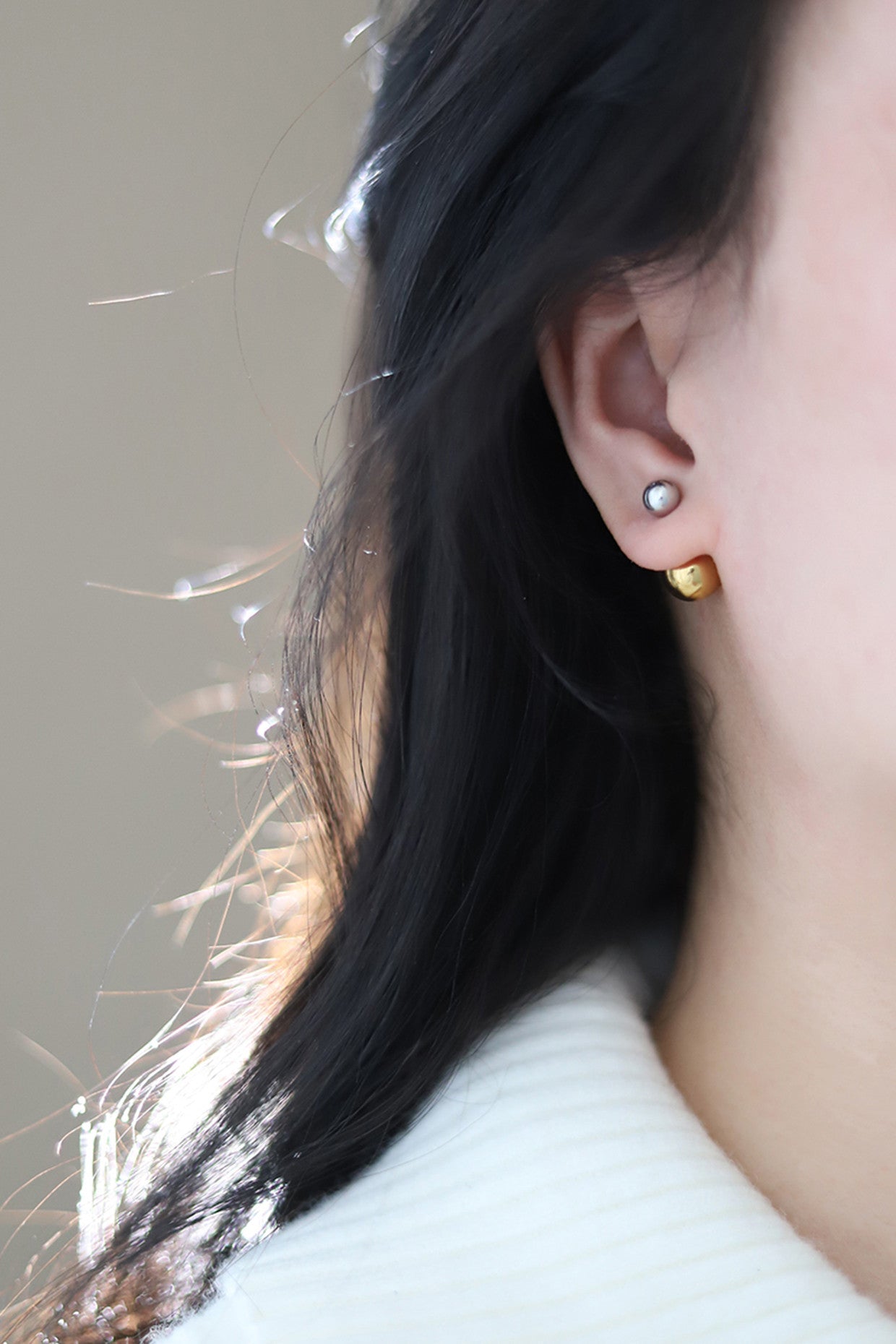 Two-Tone Dual Tone Ball Earrings