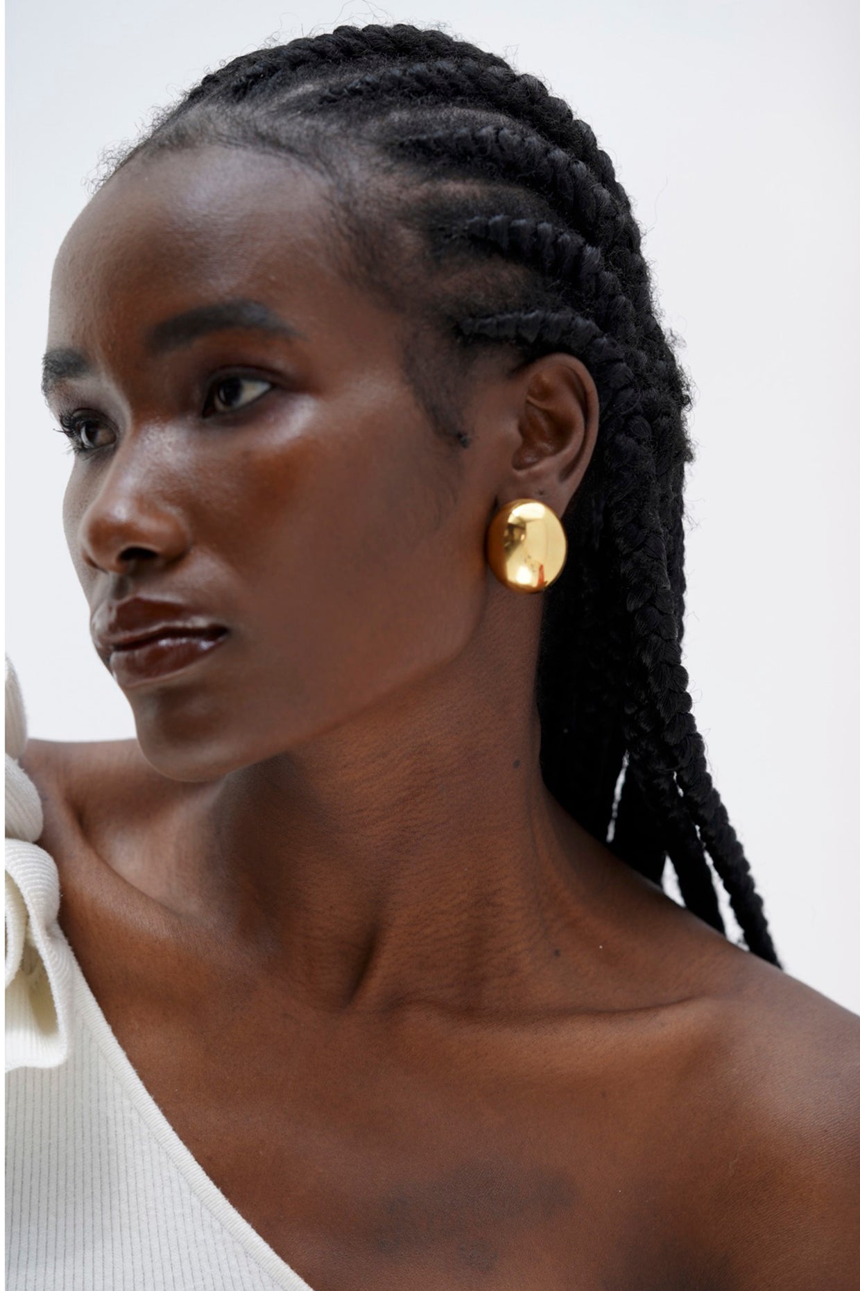 18kt Gold Plated Dome Stud Earrings