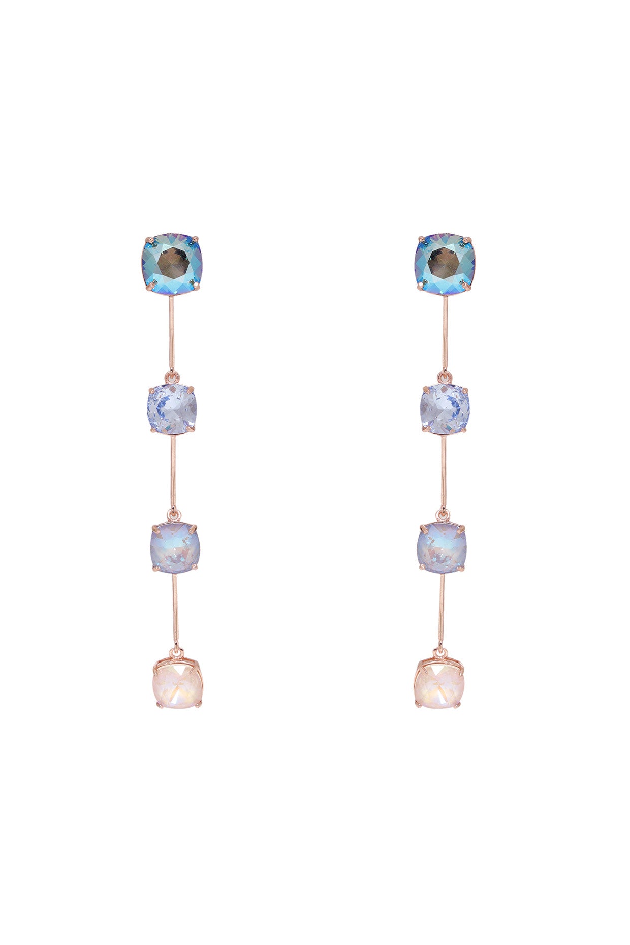 Water Bubbles - Long zip swarovski earrings