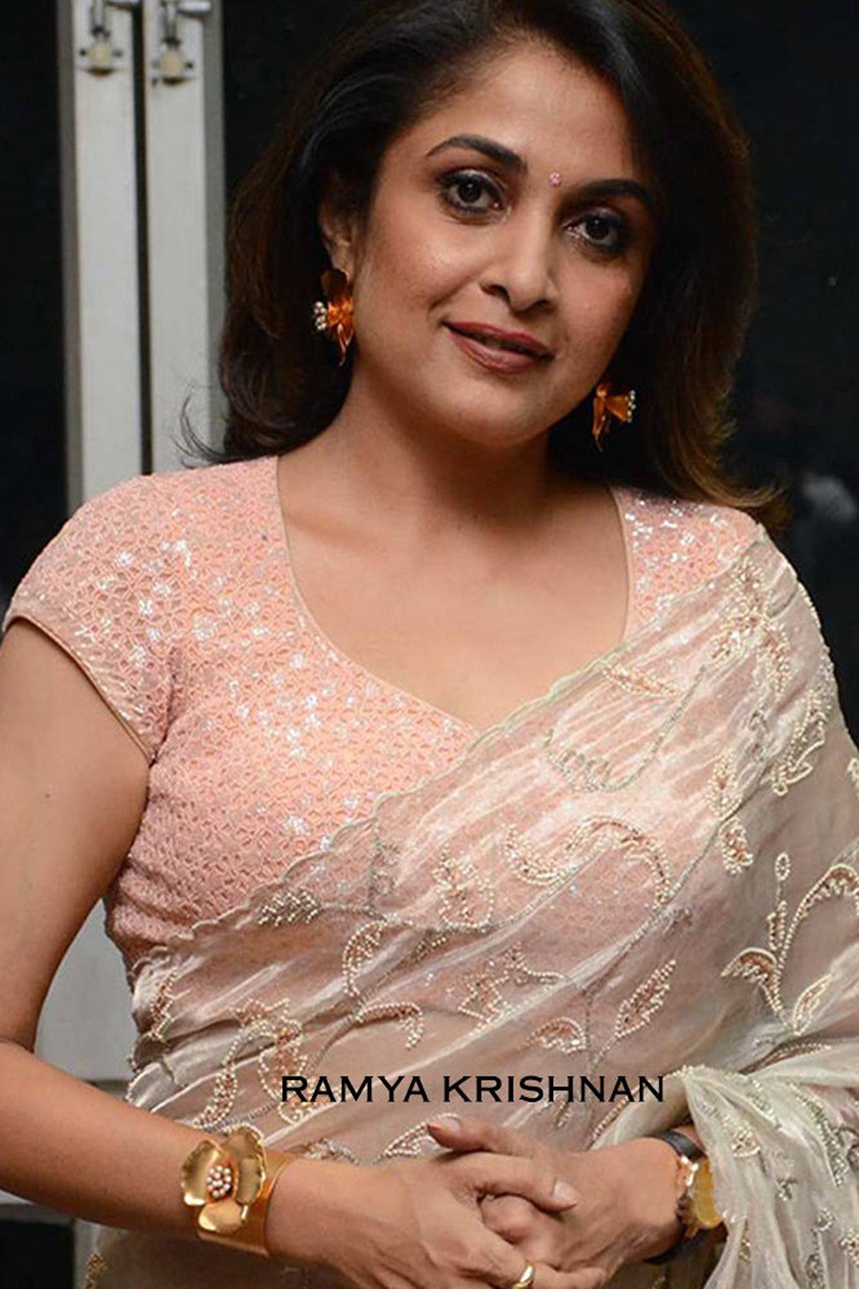 22kt Gold Plated Gardenia Broad Cuff