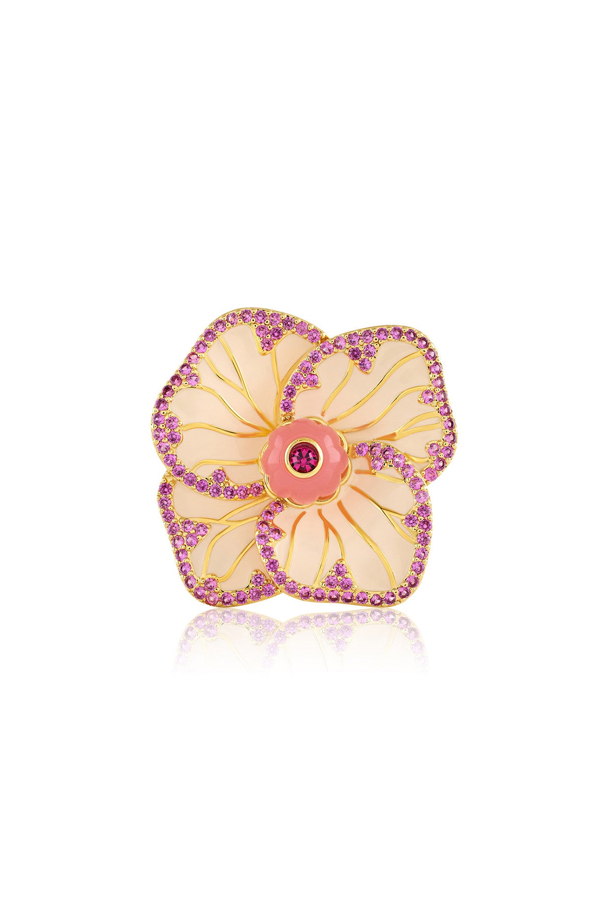 Whimsical Blossom Brooch 18Kt Gold Plated