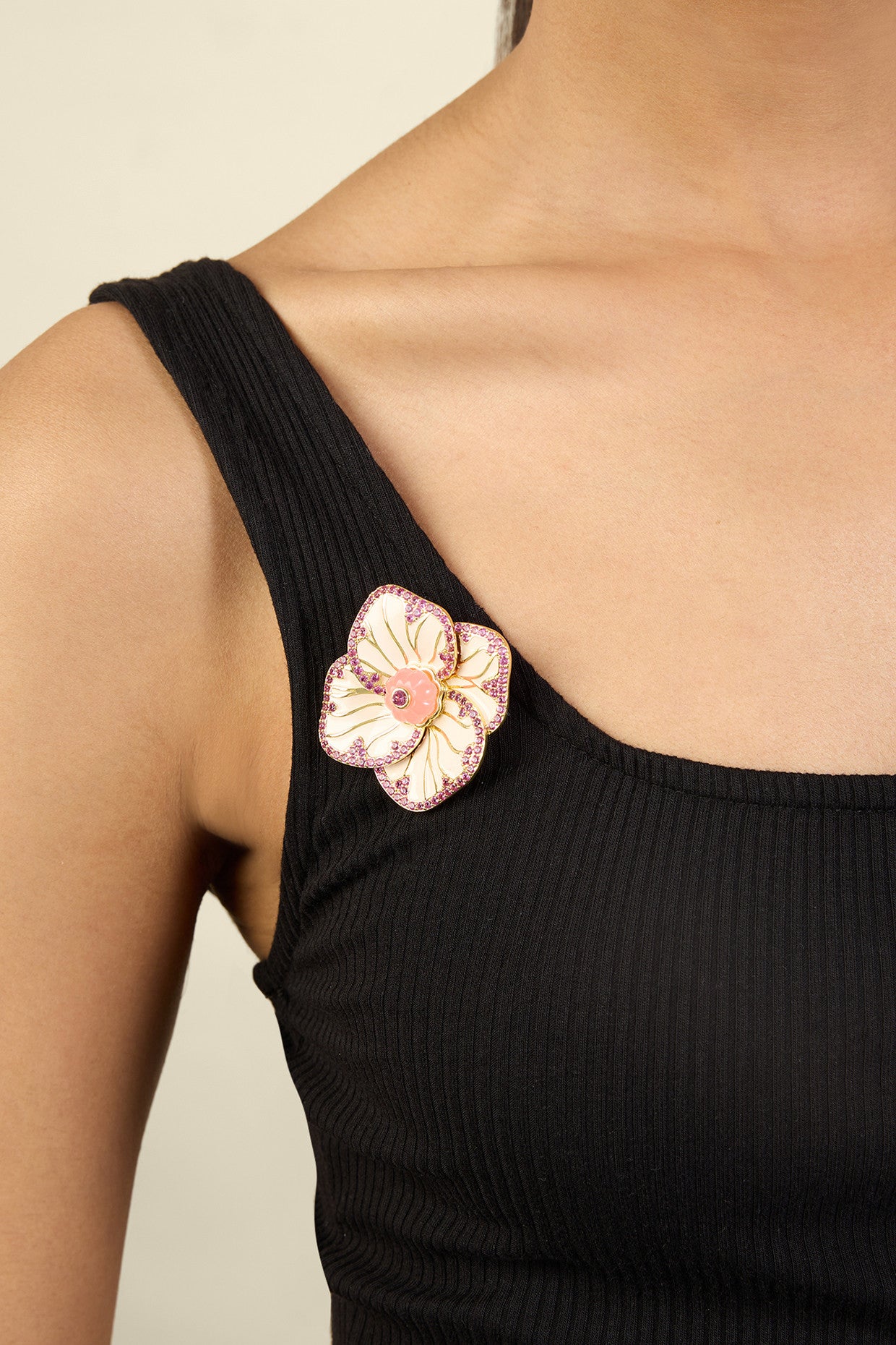 Whimsical Blossom Brooch 18Kt Gold Plated