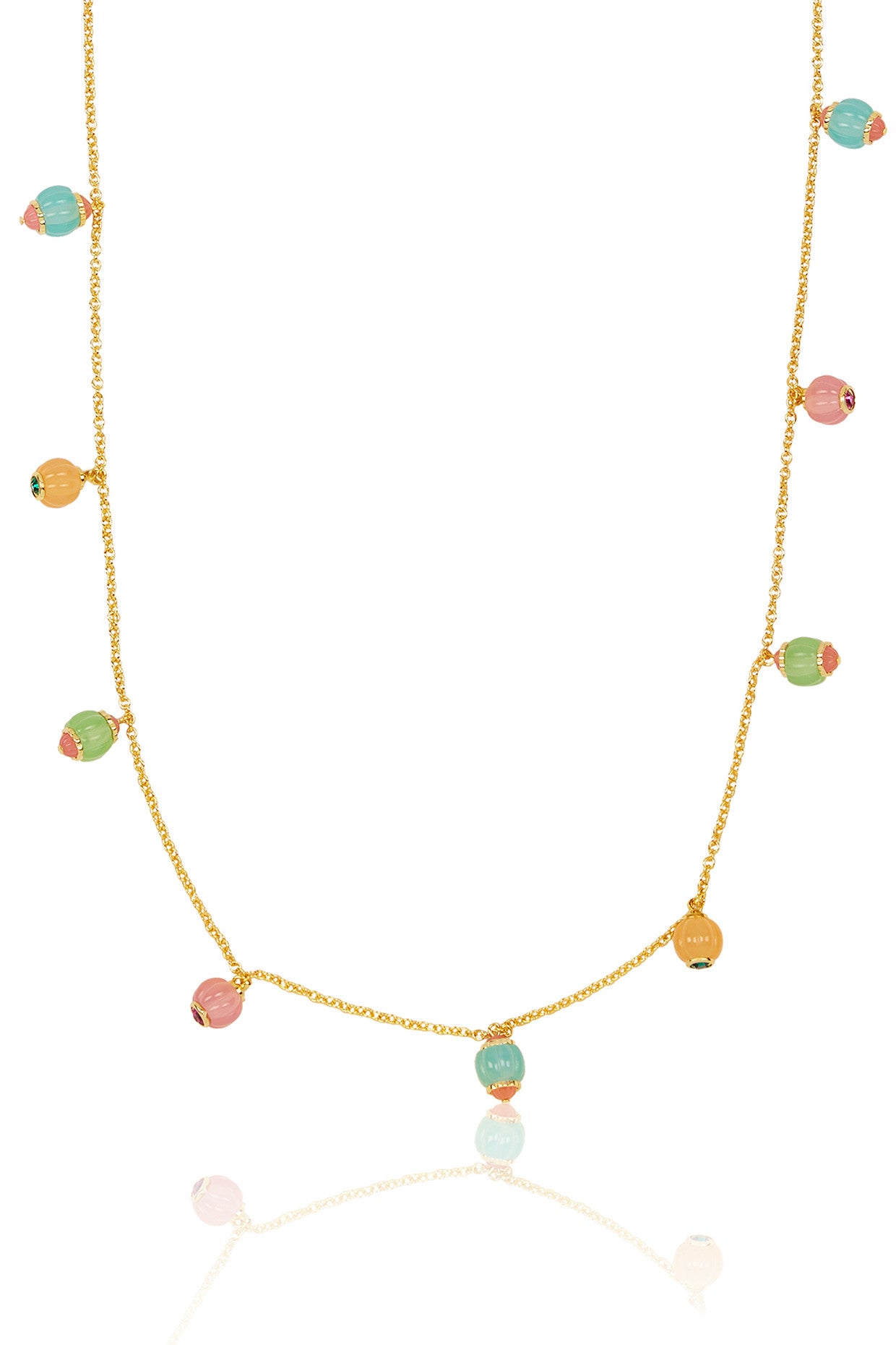 Whimsical Garden Long Necklace 18Kt Gold Plated