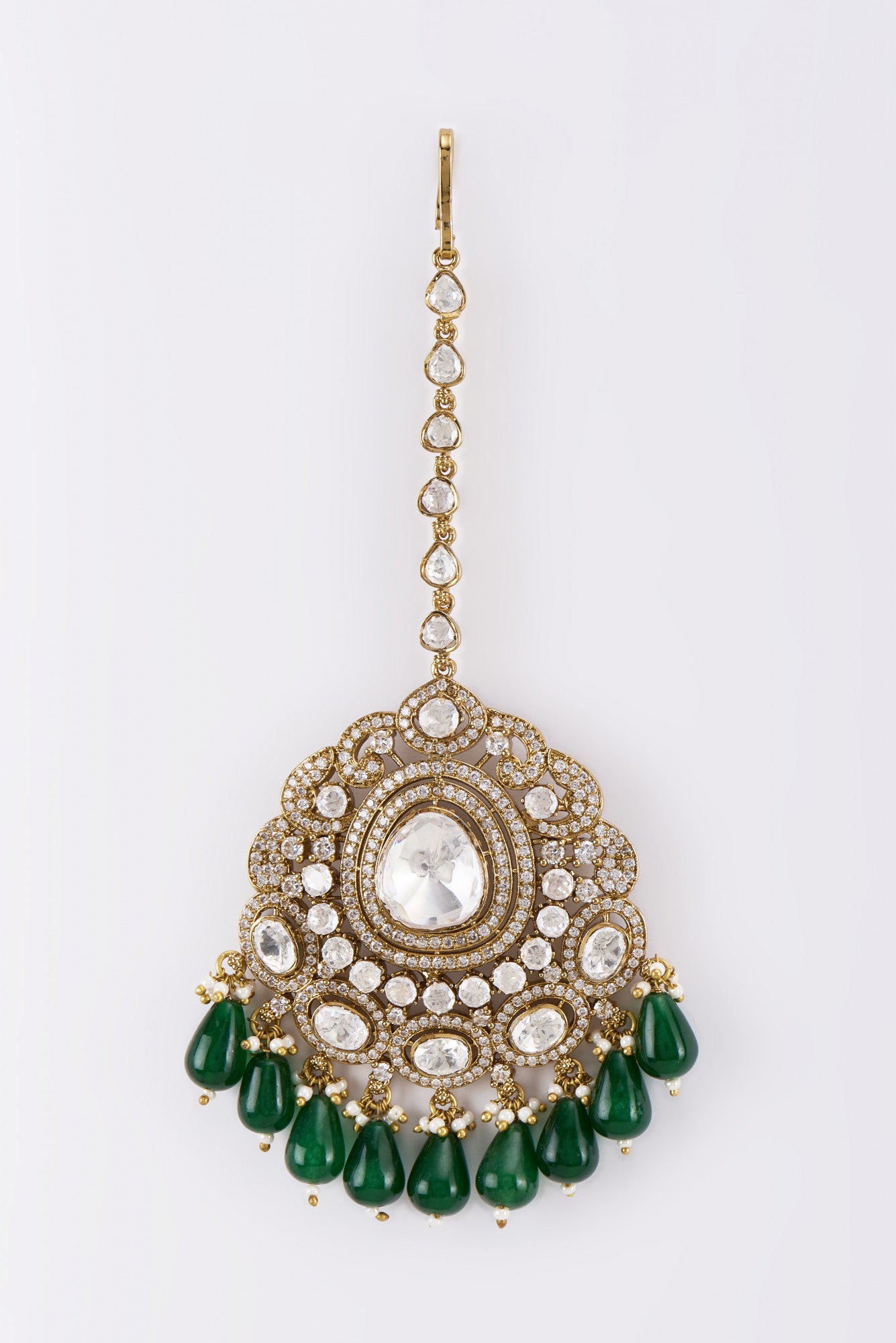 White Finish Diamond Maang Tikka