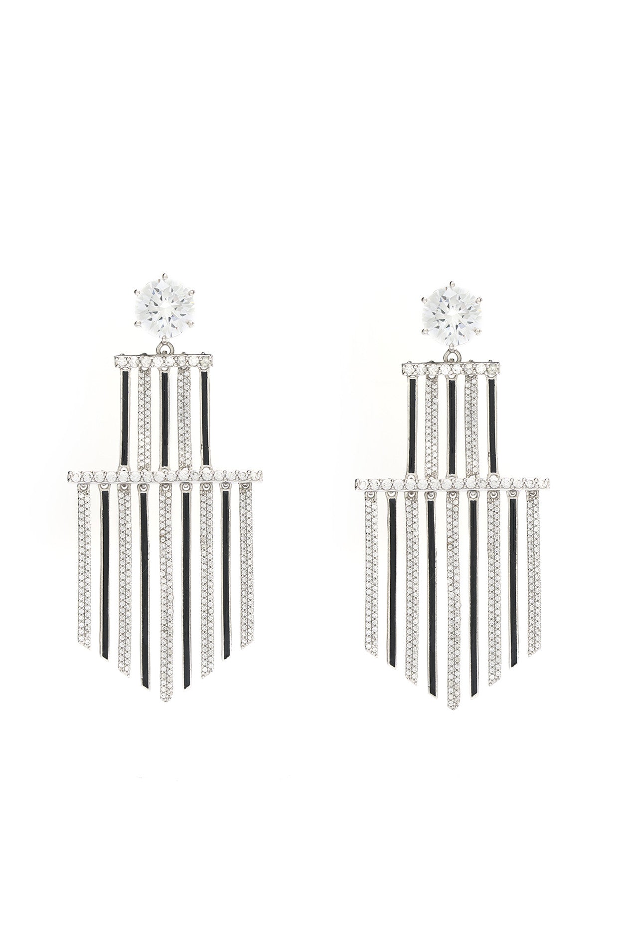 White Finish Numsima Citadel Earrings