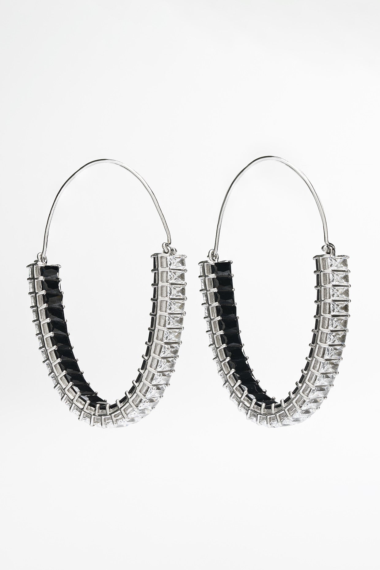 White Finish Numisma Celestial Hoop Earrings