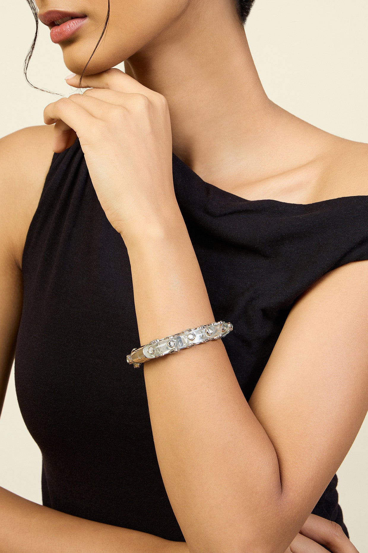 White Mirror Boondein Bangle