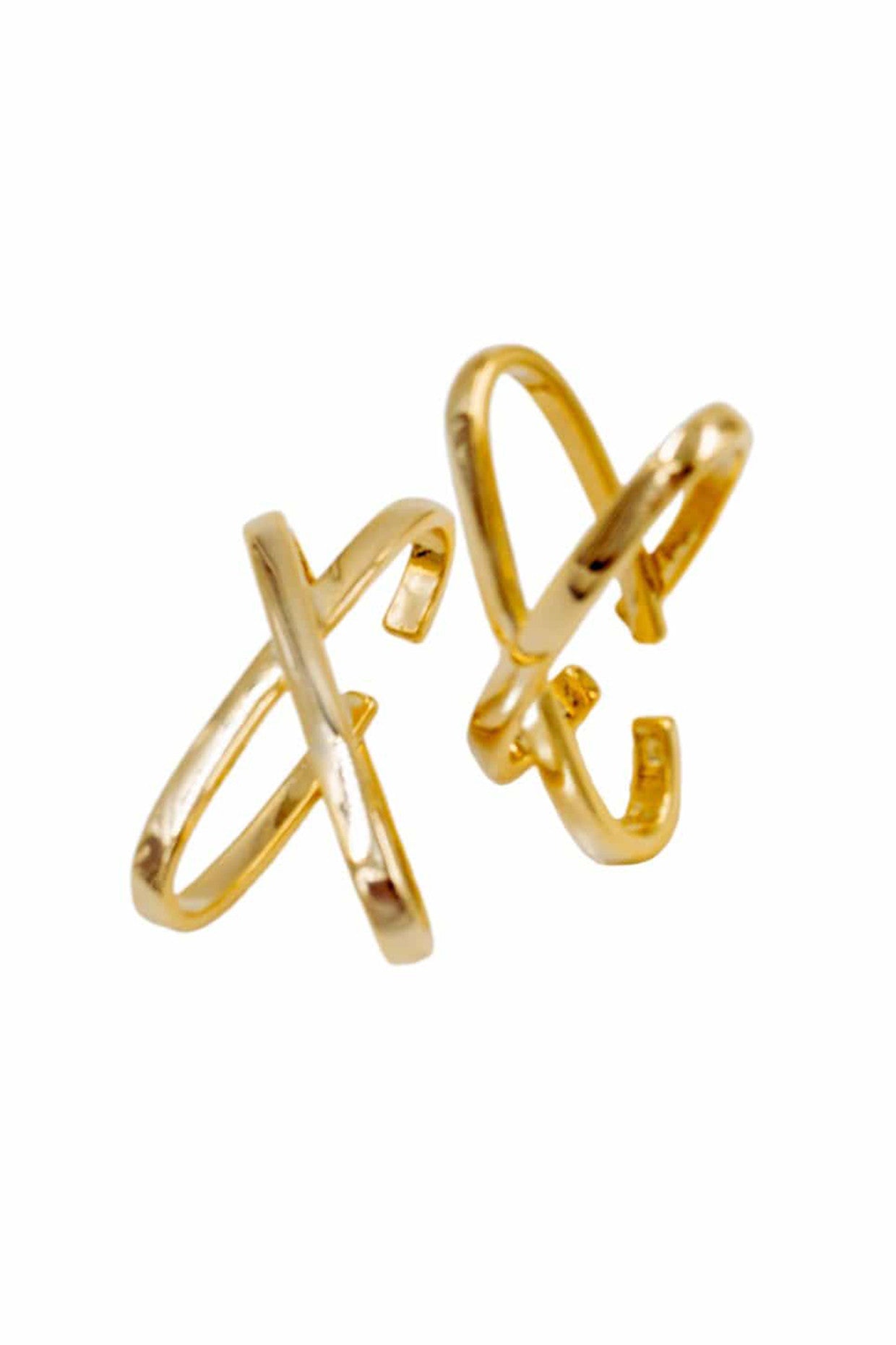 X Earrings 18k Gold Plated