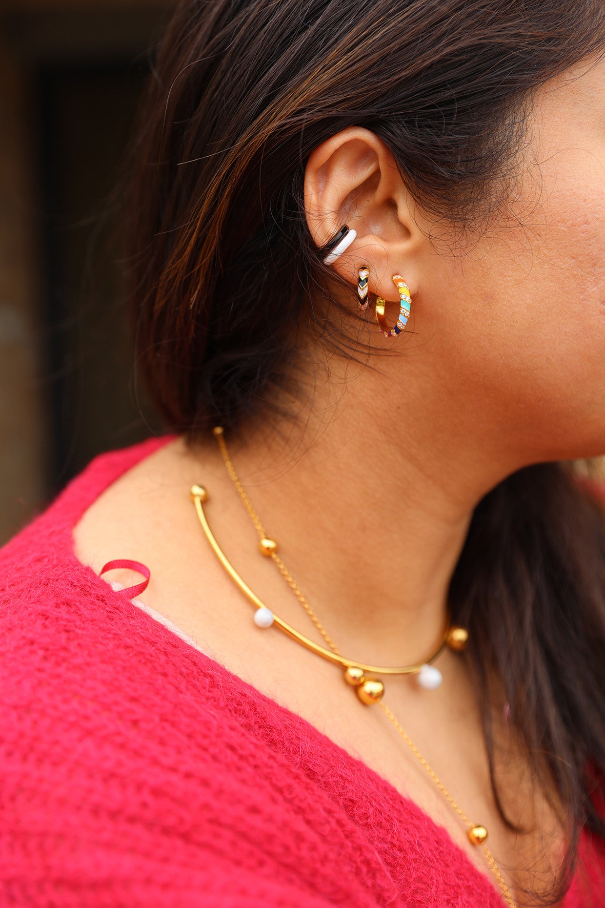 Ebony & Ivory Bonita Hoops