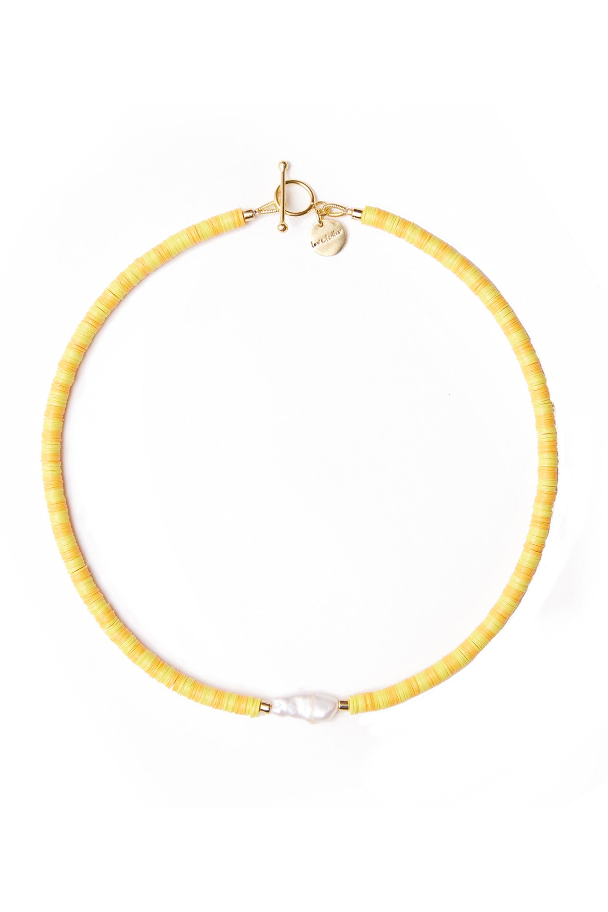 Yellow Pearl Beaded Necklace