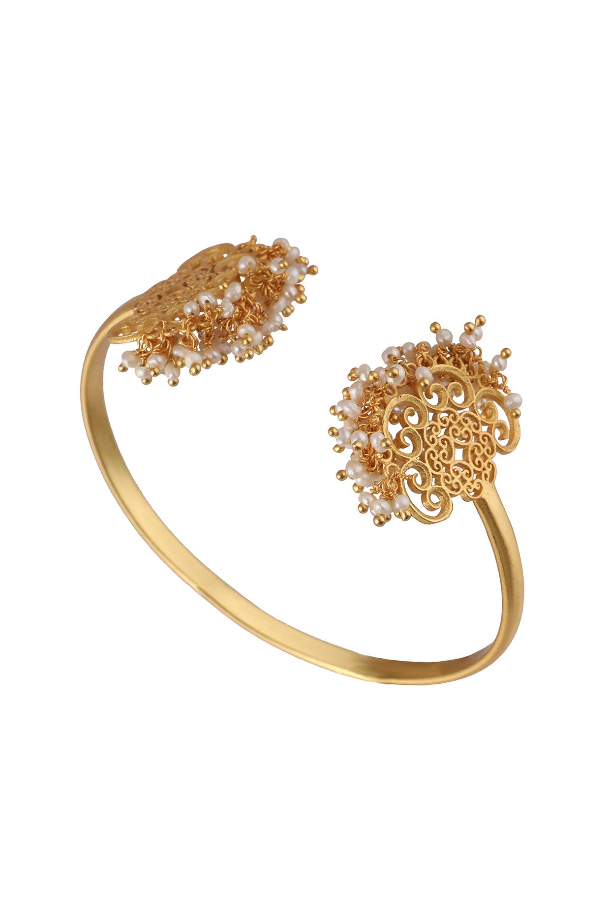 22kt Gold Plated Pearl Cuff Bangle