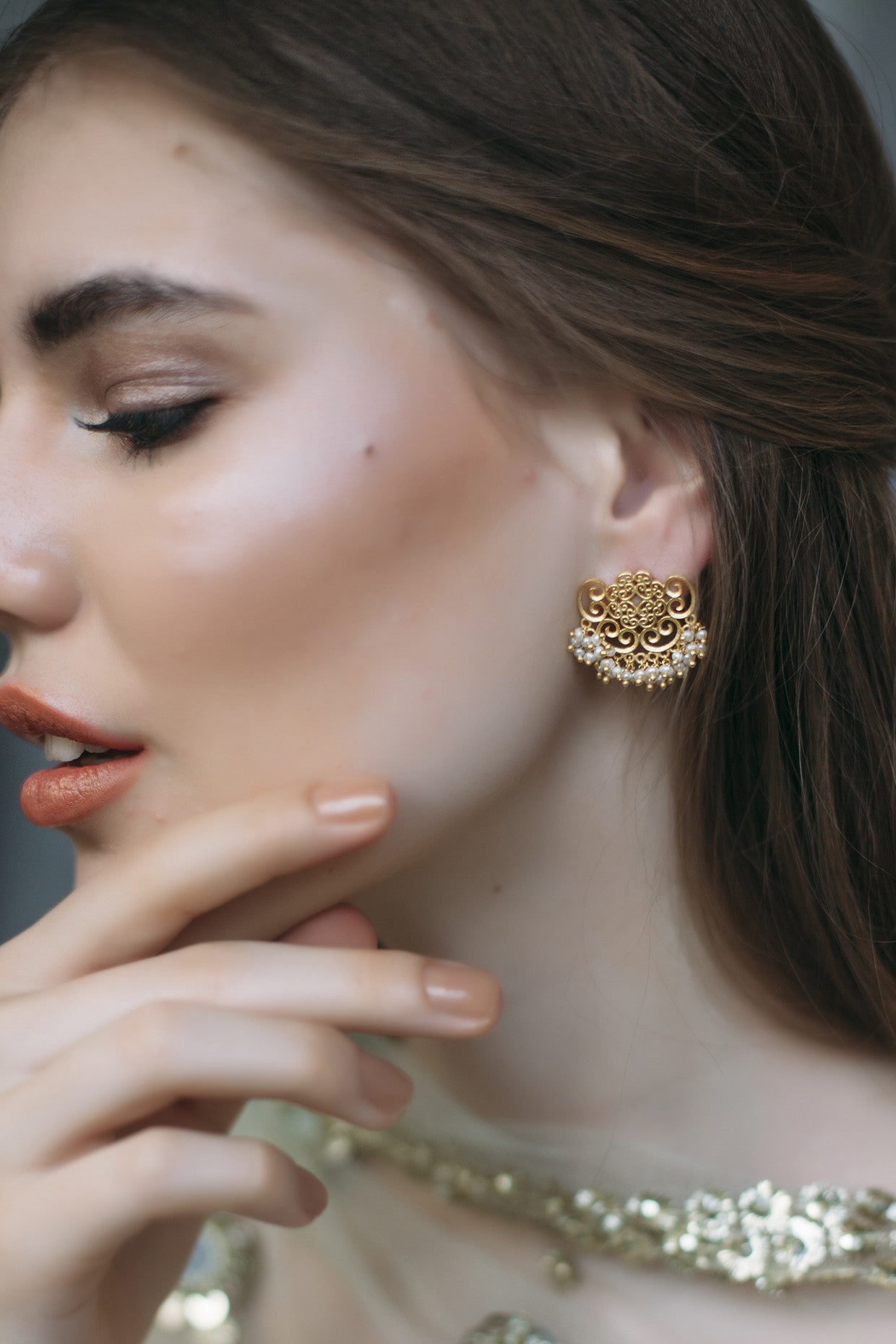 22kt Gold Plated Pearl Earrings