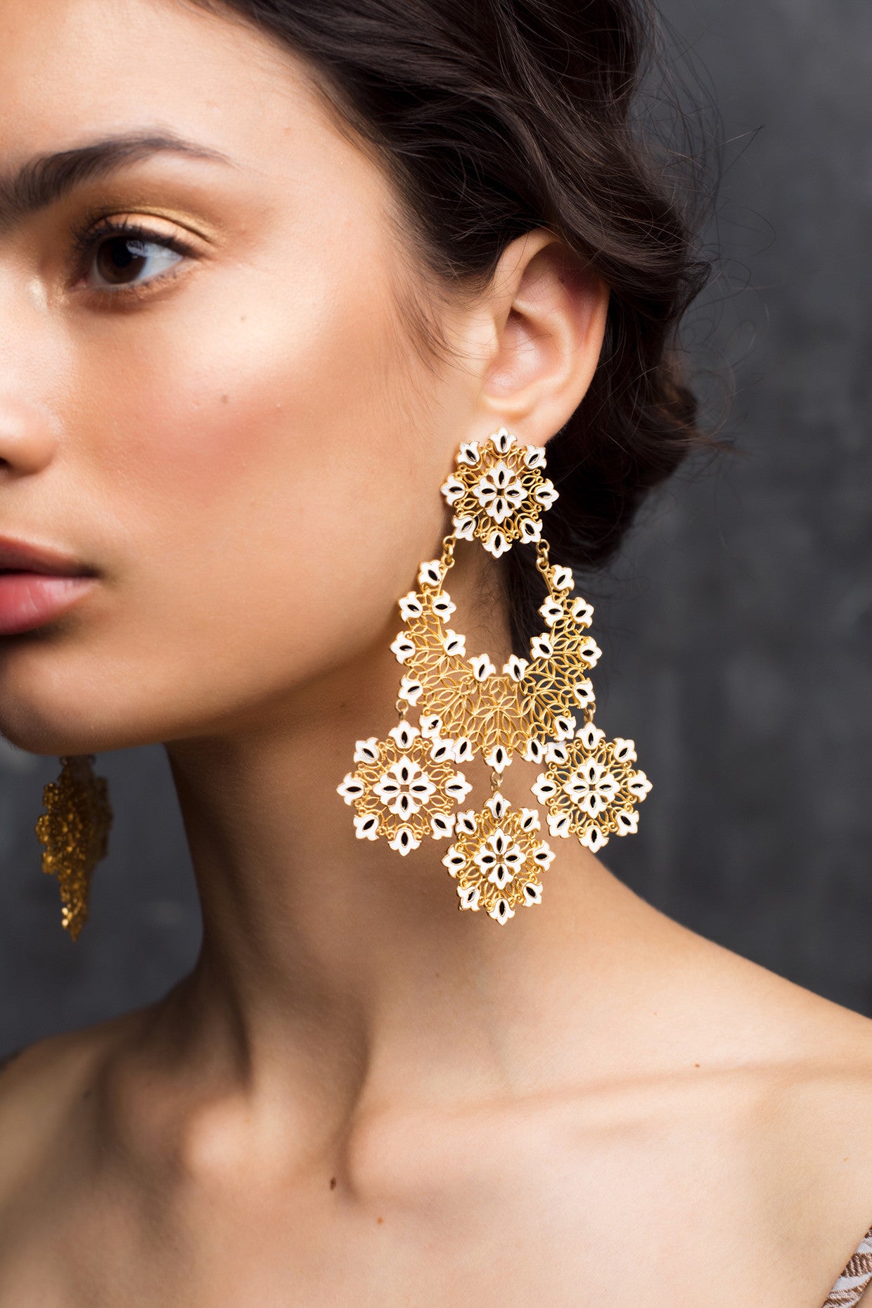 22kt Gold Plated Enamel Earrings