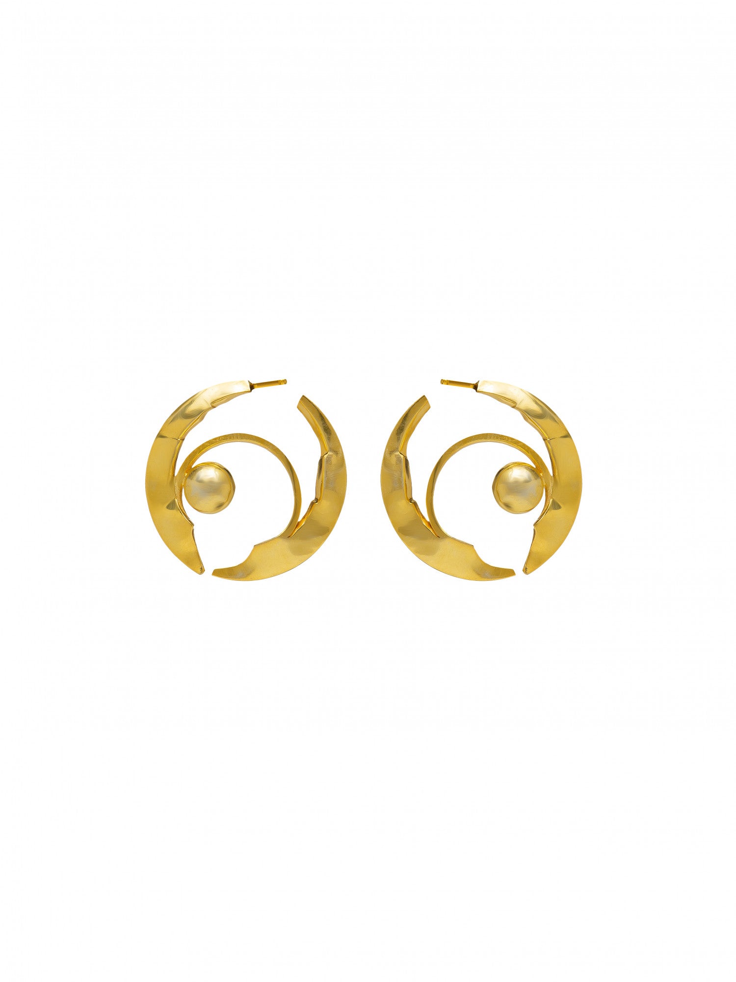 14k Gold Plated Sphere Earring