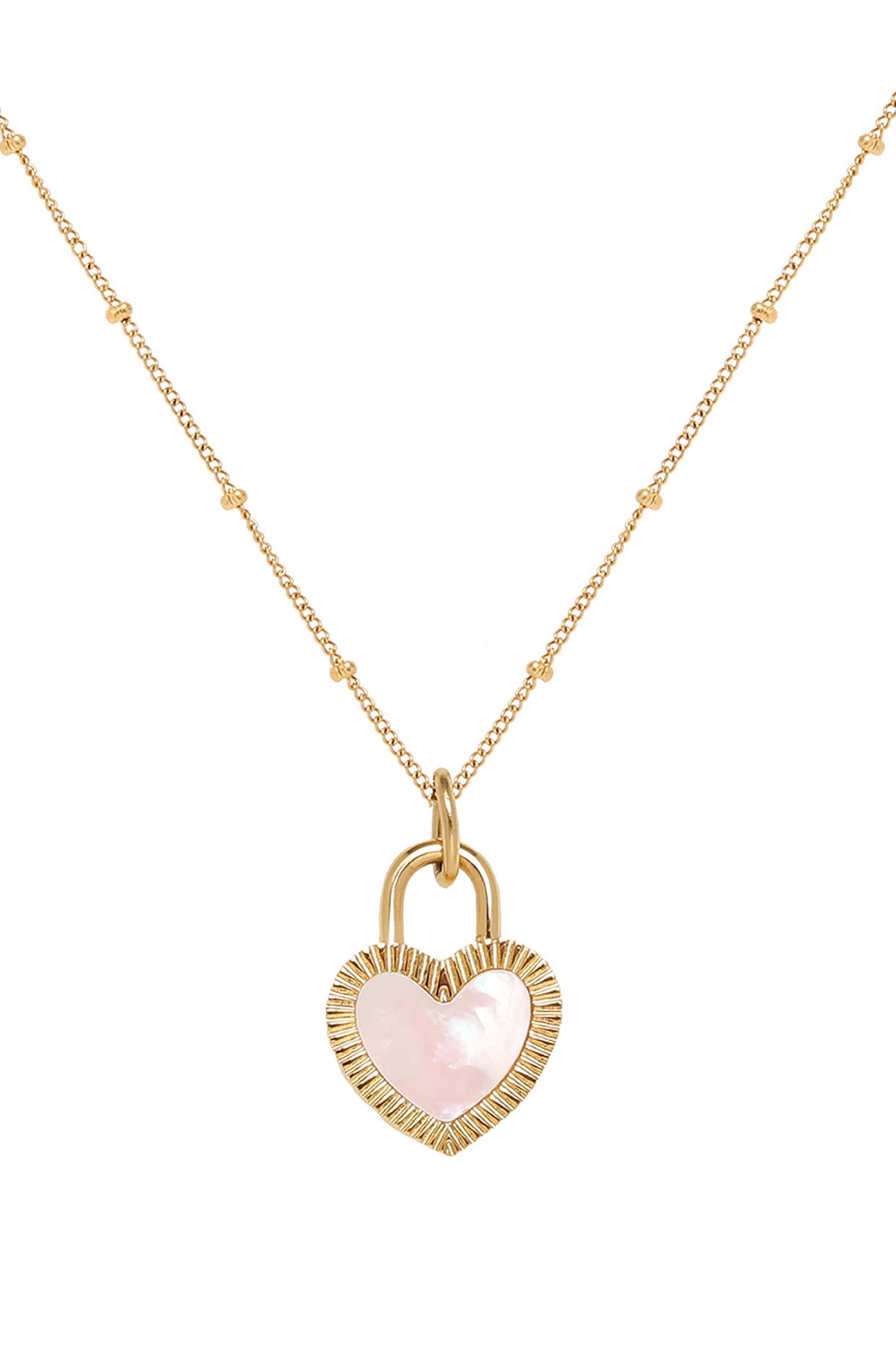 18k Mother of Pearl Heart Necklace