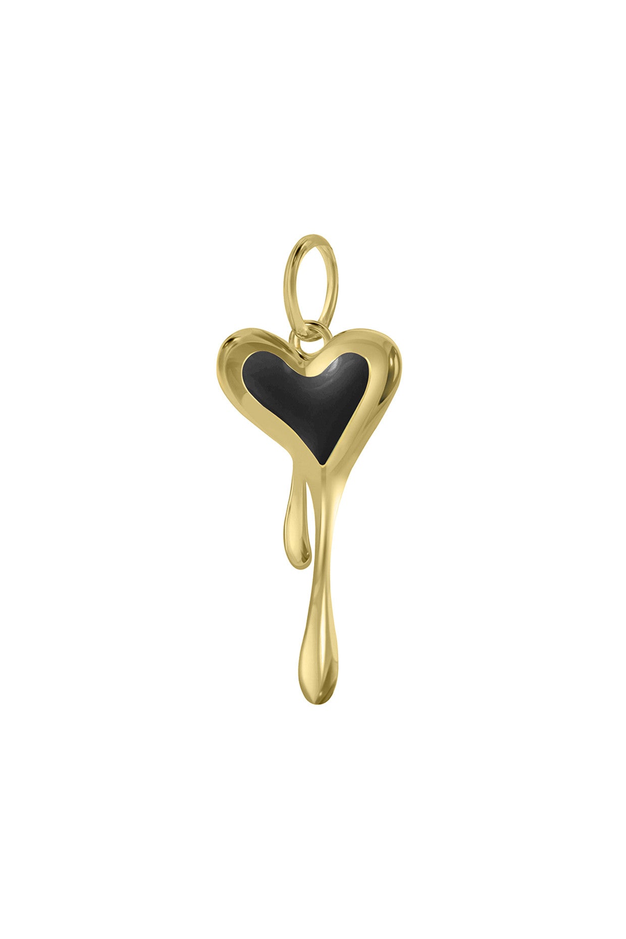 Black Enamel Melting Heart Mini Chain Necklace
