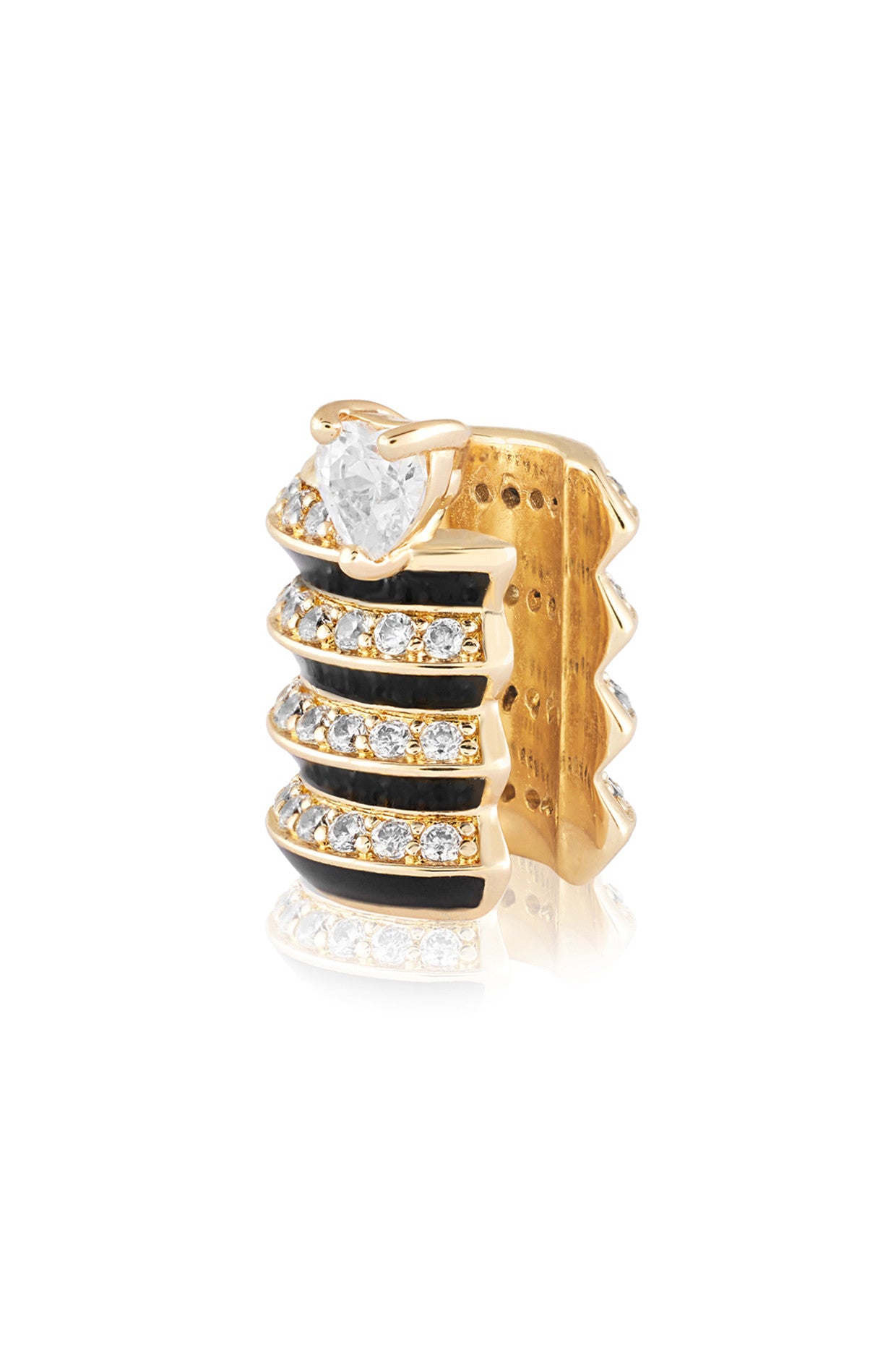 18Kt Gold Plated Black Spiral Ear Cuff