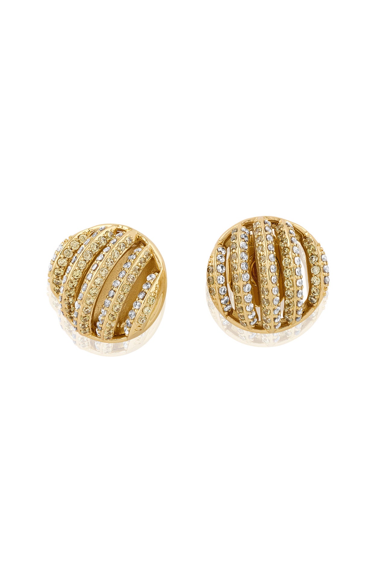 18Kt Gold Plated Bling Button Studs