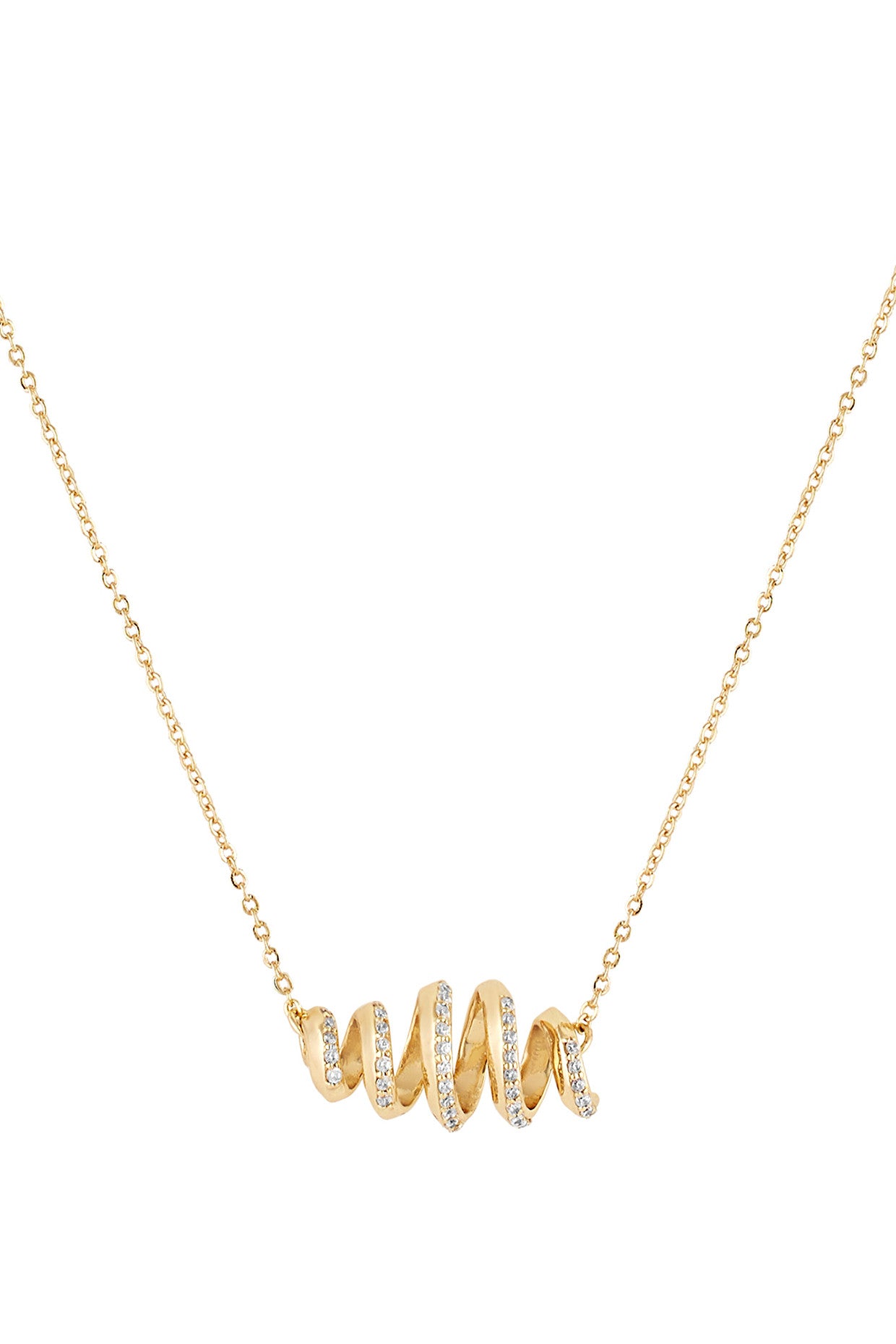 18Kt Gold Plated Disco Spiral Necklace