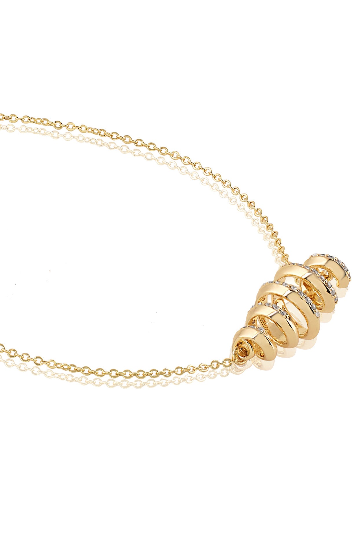 18Kt Gold Plated Disco Spiral Necklace