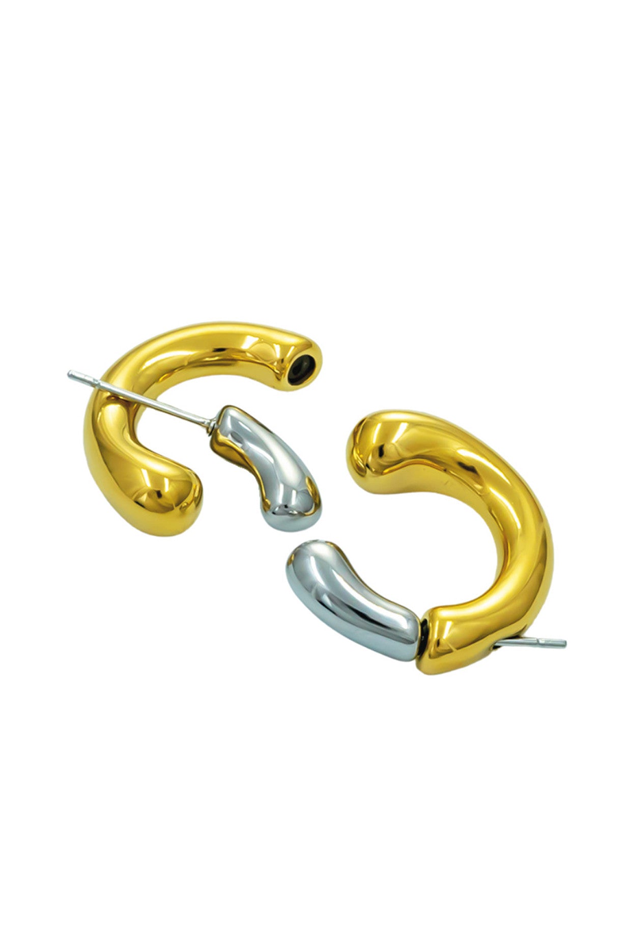 18kt Gold Plated Dual Tone Earrings