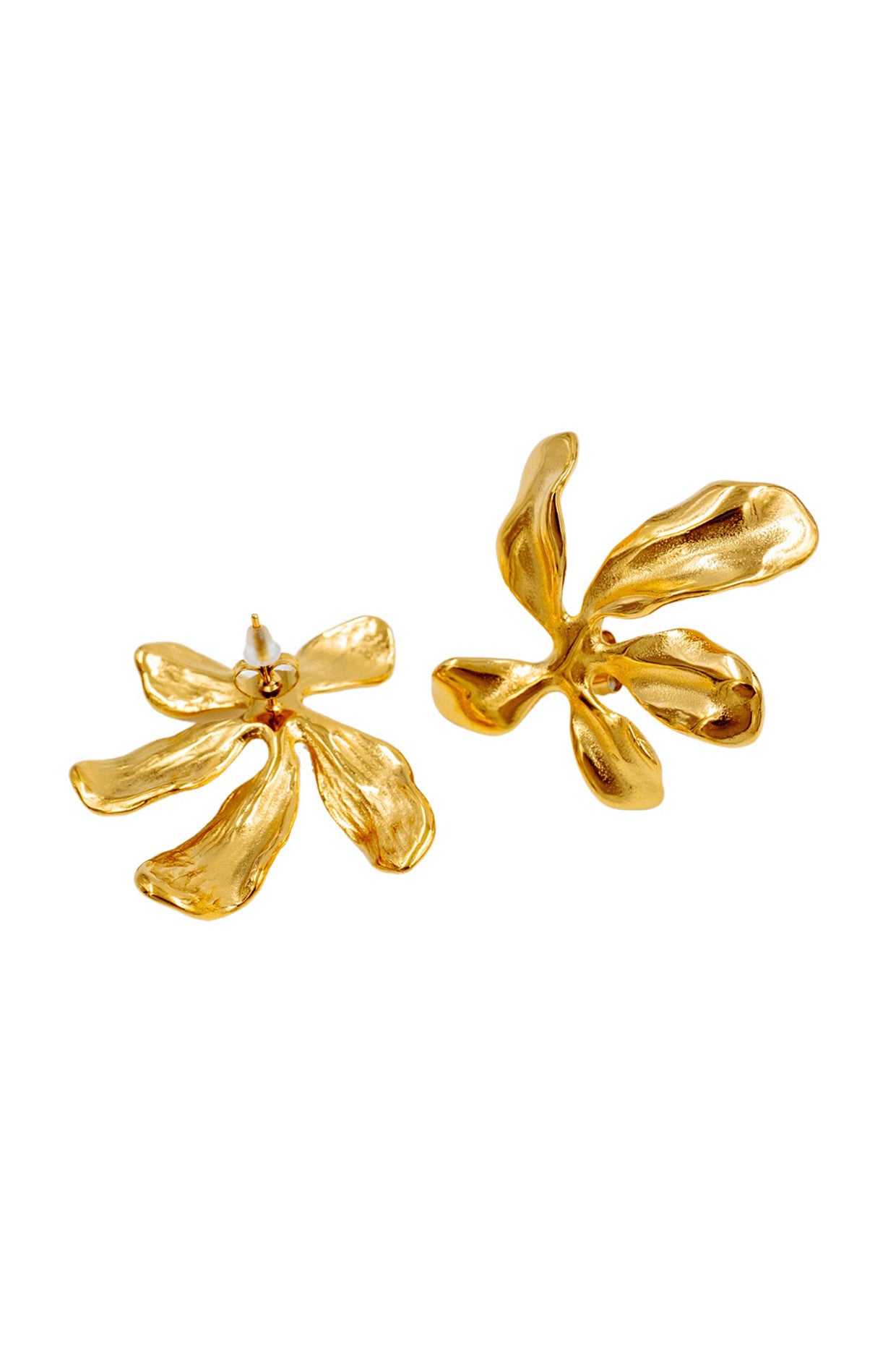 18kt Gold Plated Botanical Stud Earrings