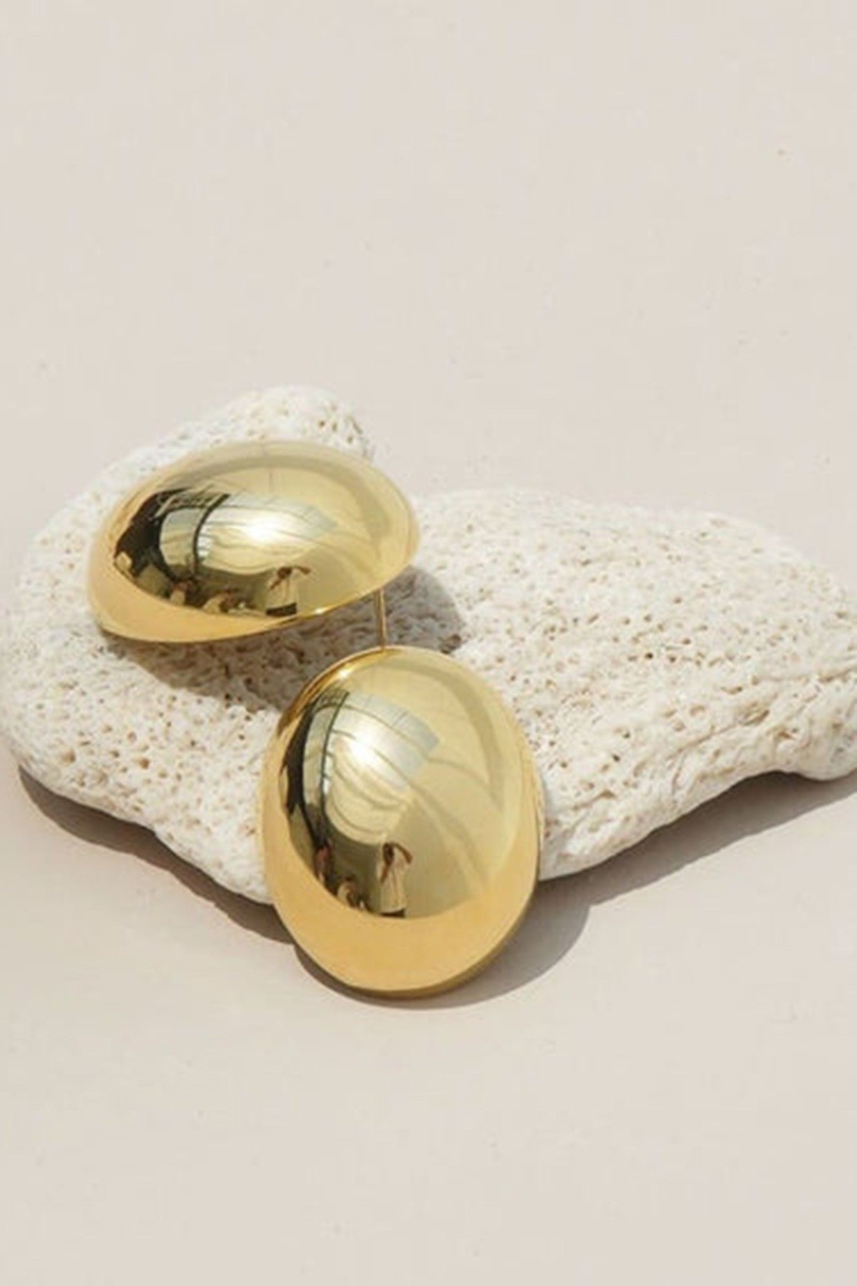 18kt Gold Plated Dome Stud Earrings