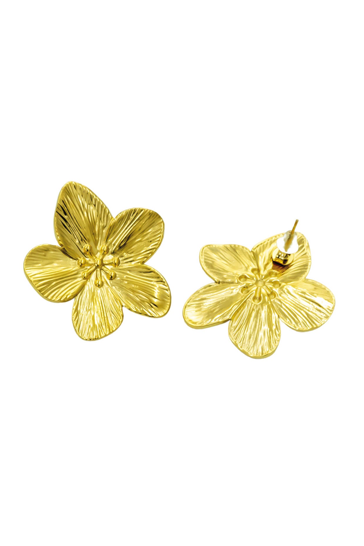 18kt Gold Plated Gold Floral Stud Earrings