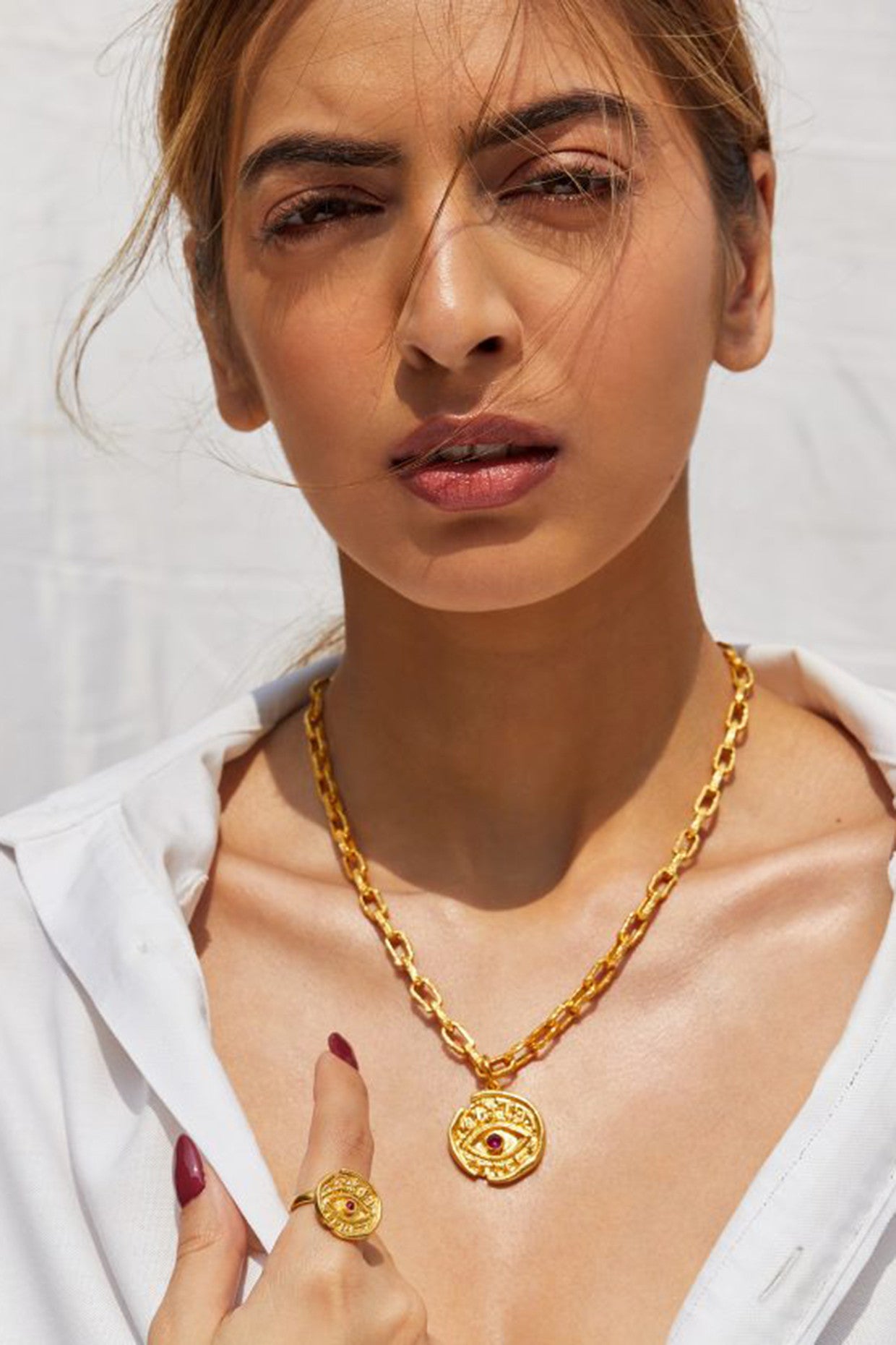 18kt Gold Plated Hot Pink Necklace