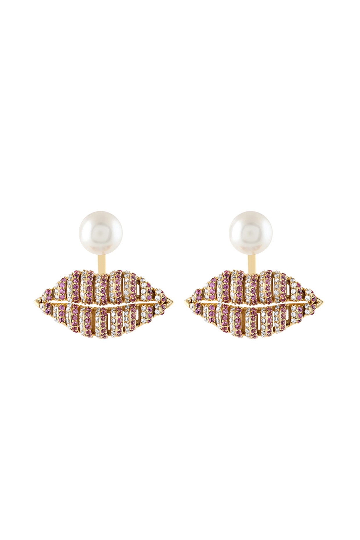 18Kt Gold Plated Pearl Lip Danglers