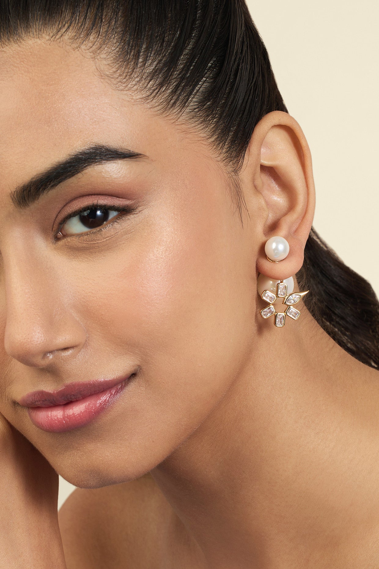 18Kt Gold Plated Punk Tennis Danglers
