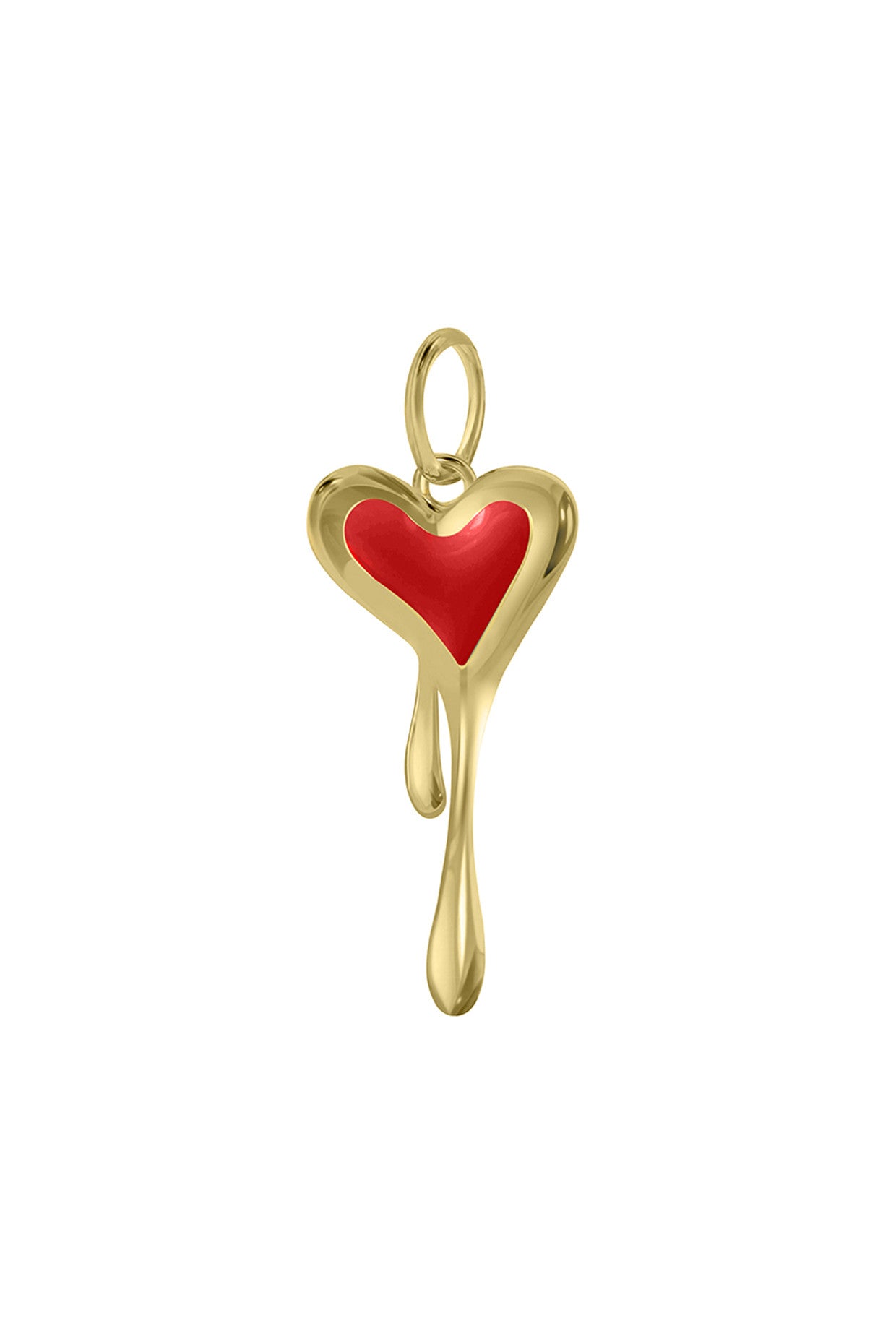 Red Enamel Melting Heart Mini Chain Necklace