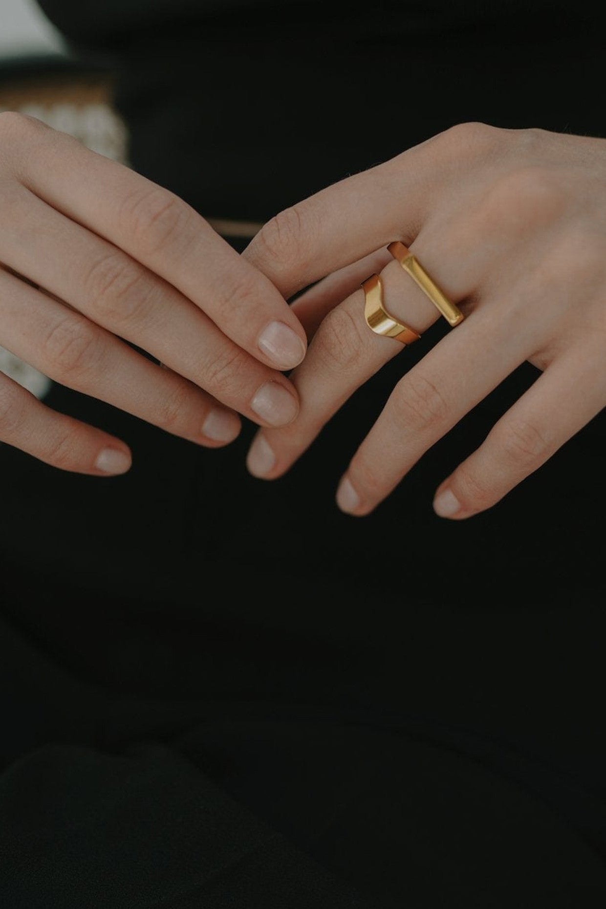18kt Gold Plated Curved Ring